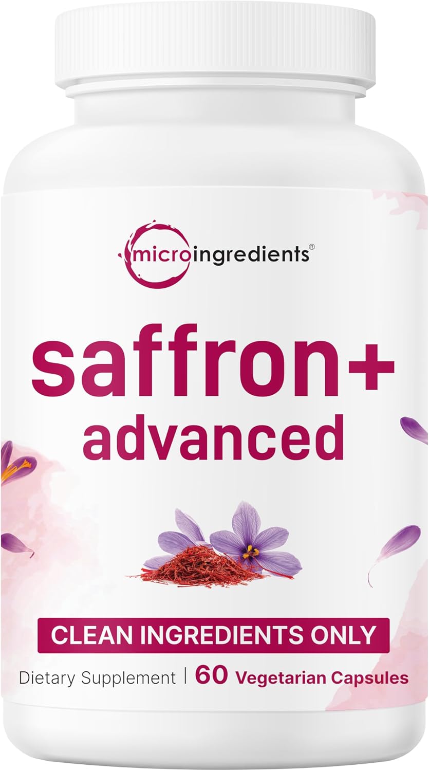 Micro Ingredients Saffron+ Advanced Supplements, 60 Veggie Capsules