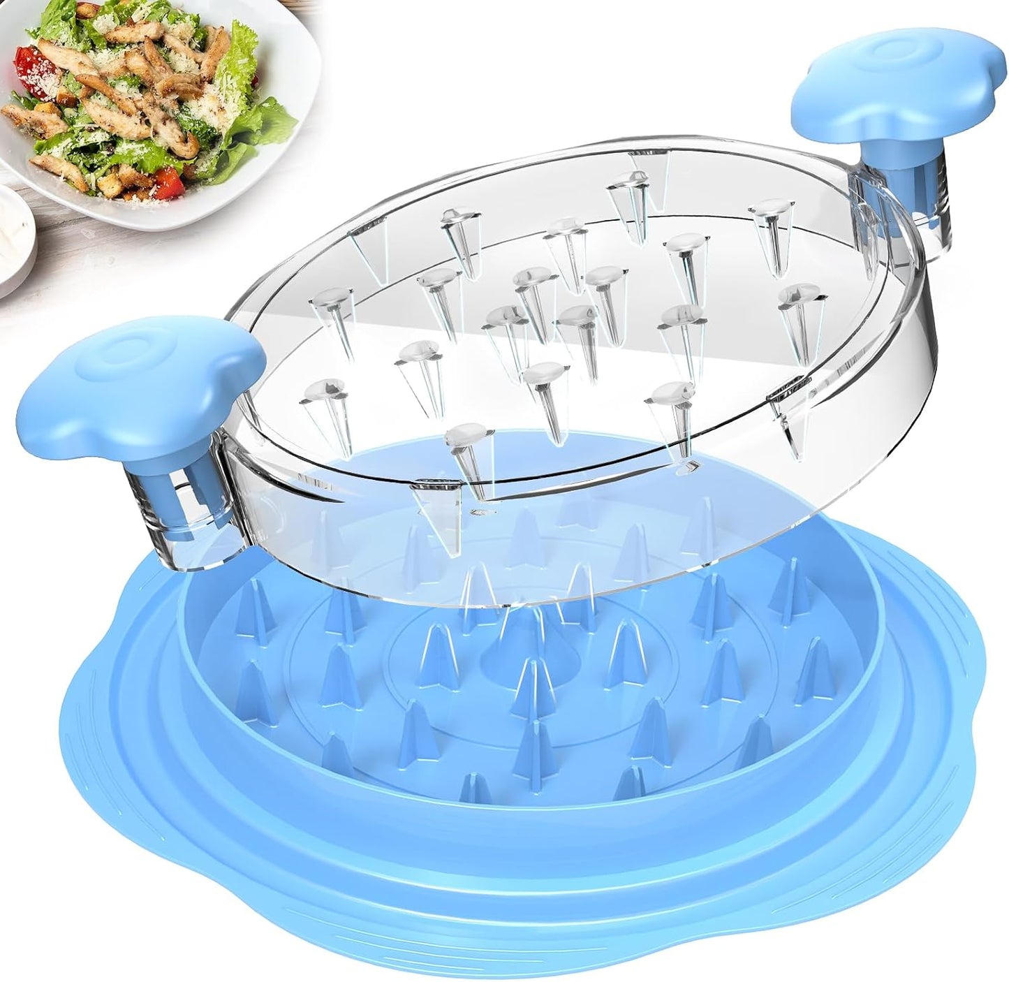 Chicken Shredder Tool Twist Large Meat Shredder with Brush&Fork, Black | Visible Chicken Breast Shredder, Strong Anti-Slip Strip, Ergonomic Handle, BPA Free, Kitchen Gadgets for Pork Beef Chicken