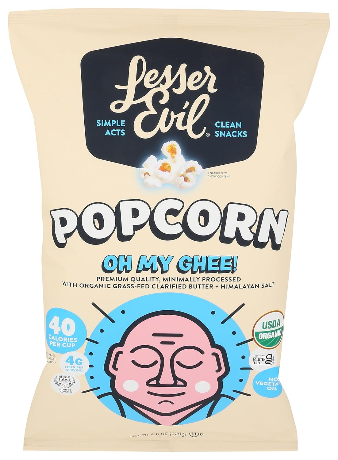 Organic Popcorn in 3 Pack, 4.6 Oz Each, Minimally Processed, No Vegetable Oil