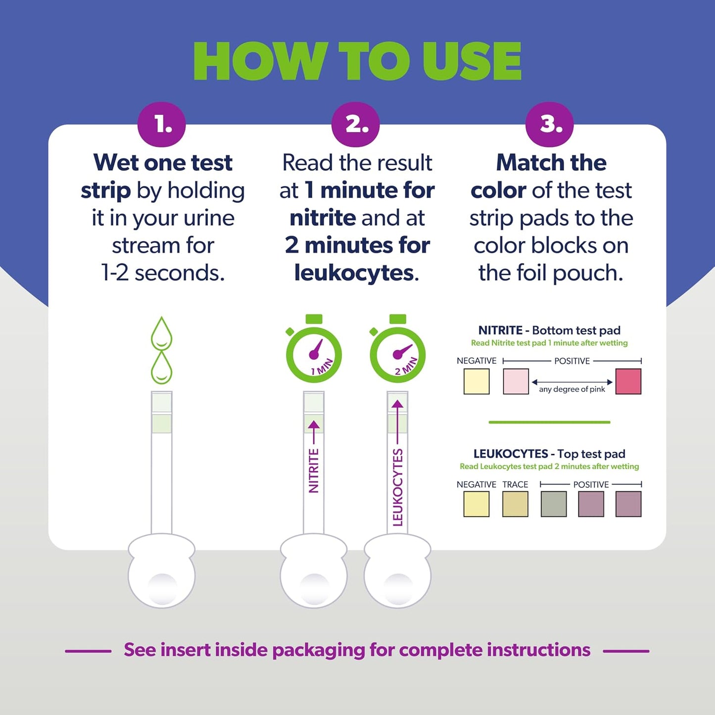AZO Urinary Tract Infection Test Strips, 3 Count, Clinically Tested, Accurate Results