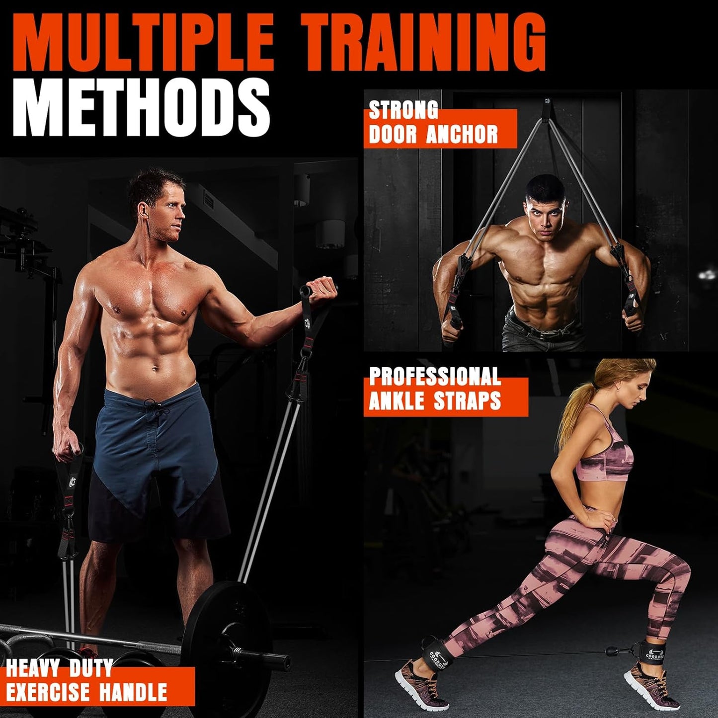 Heavy Resistance Bands for Working Out 300LBS Exercise Bands with Handles