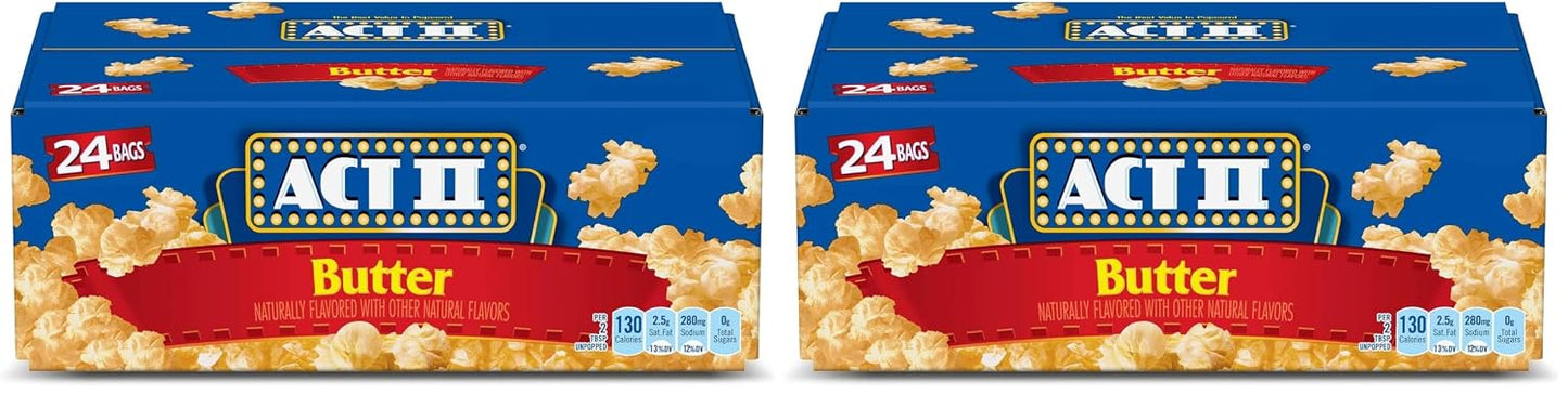 Act II Butter Microwave Popcorn, 2.75 oz. Bags in a Pack of 24