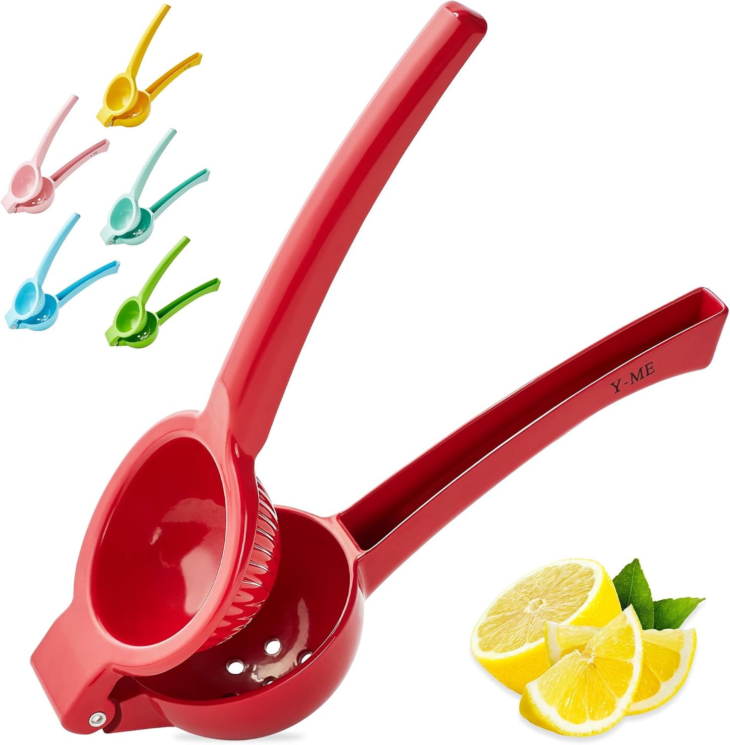 Y-ME Manual Juicer Citrus Lemon Squeezer, Fruit Juicer Lime Press Metal, Professional Hand Juicer Kitchen Tool(Yellow)