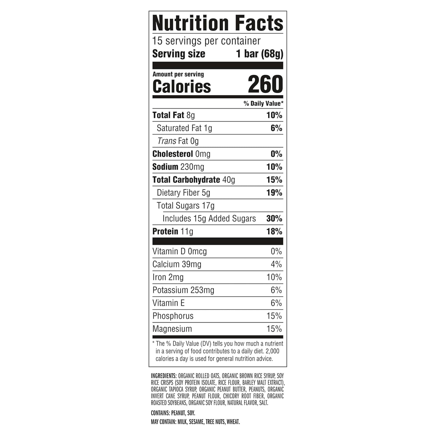 CLIF BAR Energy Protein Bars Crunchy Peanut Butter 15 Pack Non GMO