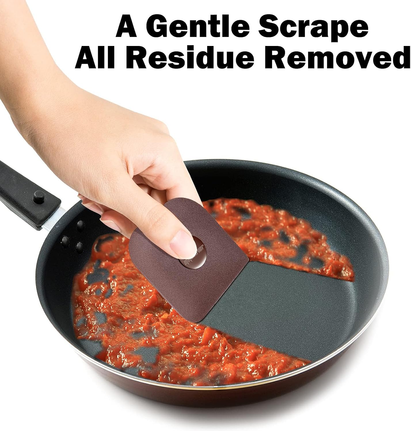 Pan Scraper, 5 Pcs Pot & Dish Scraper Plastic, Sturdy Scraper Kitchen Tool | Pot Scraper Non Scratch for Cast Iron, Pot and Pan Cleaning, Food Scraper for Dishes, Home & Apartment Essentials