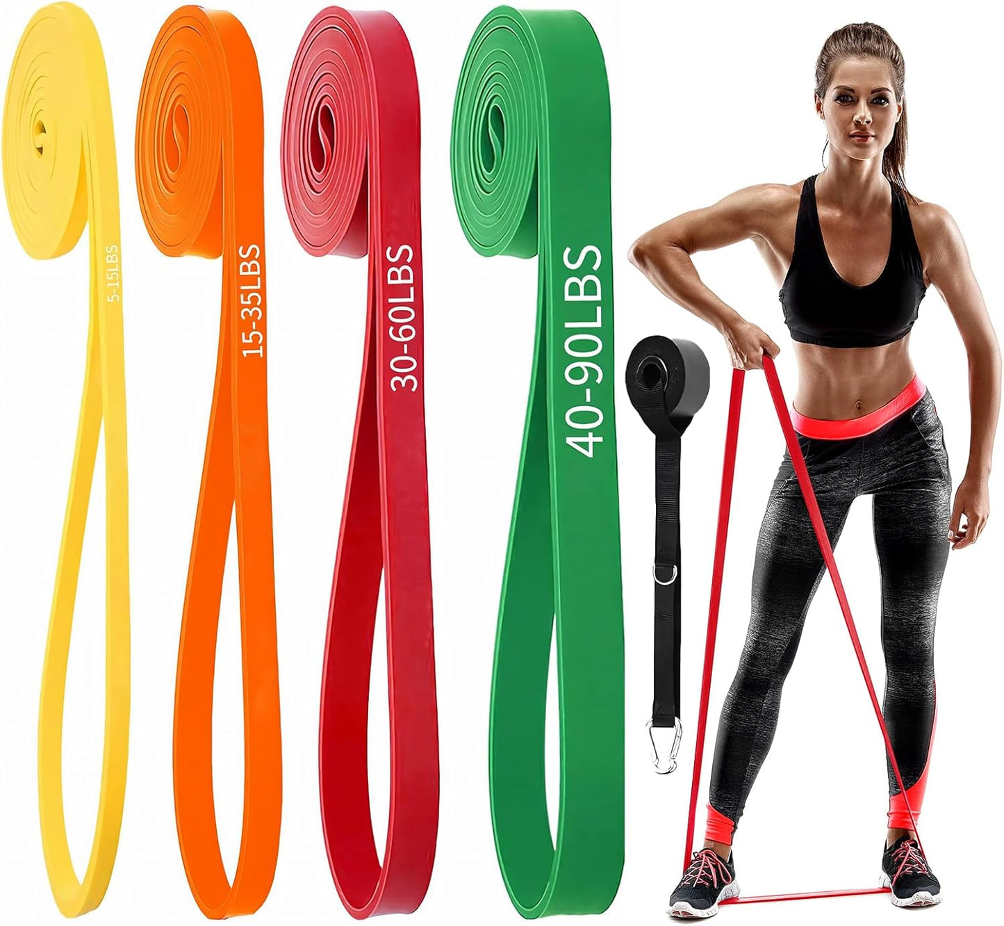Resistance Bands Set for Working Out, Pull Up Assist, Exercise Bands for Women and Men