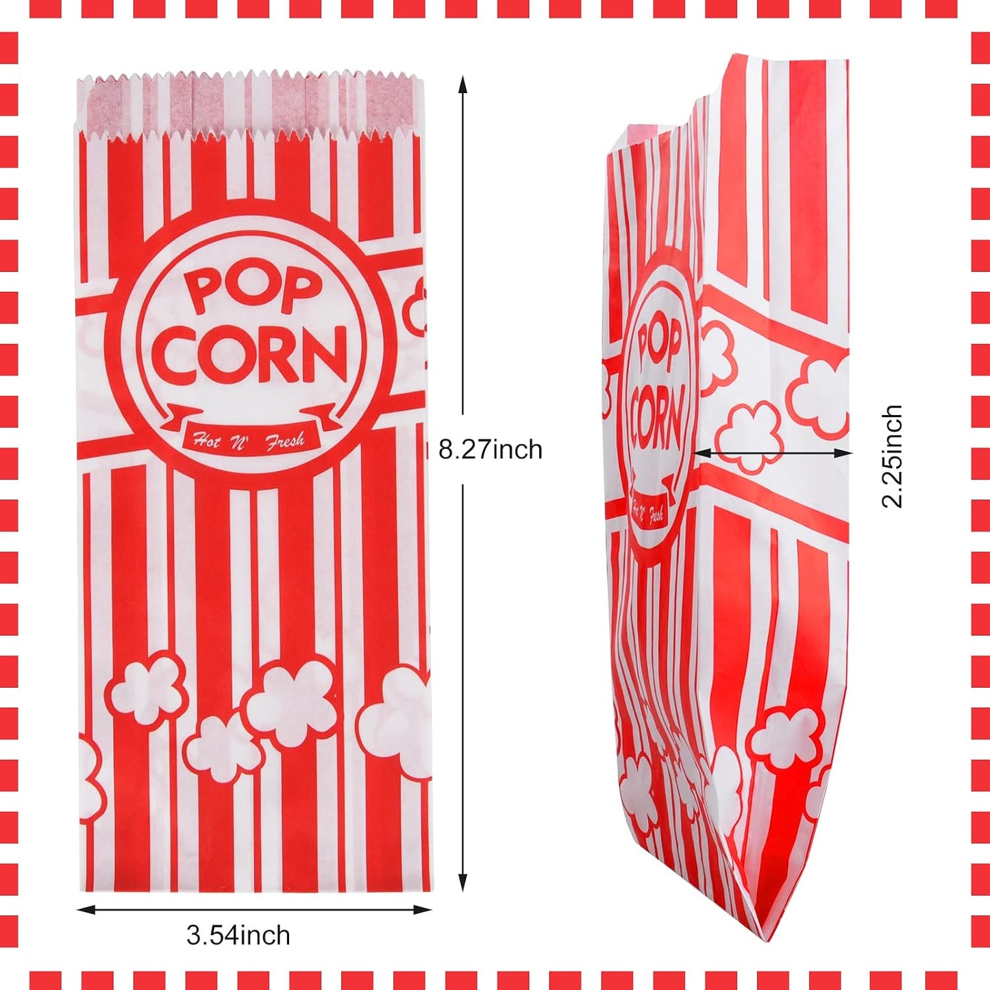 500 Pieces Paper Popcorn Bags for Machine Maker Cart Supplies