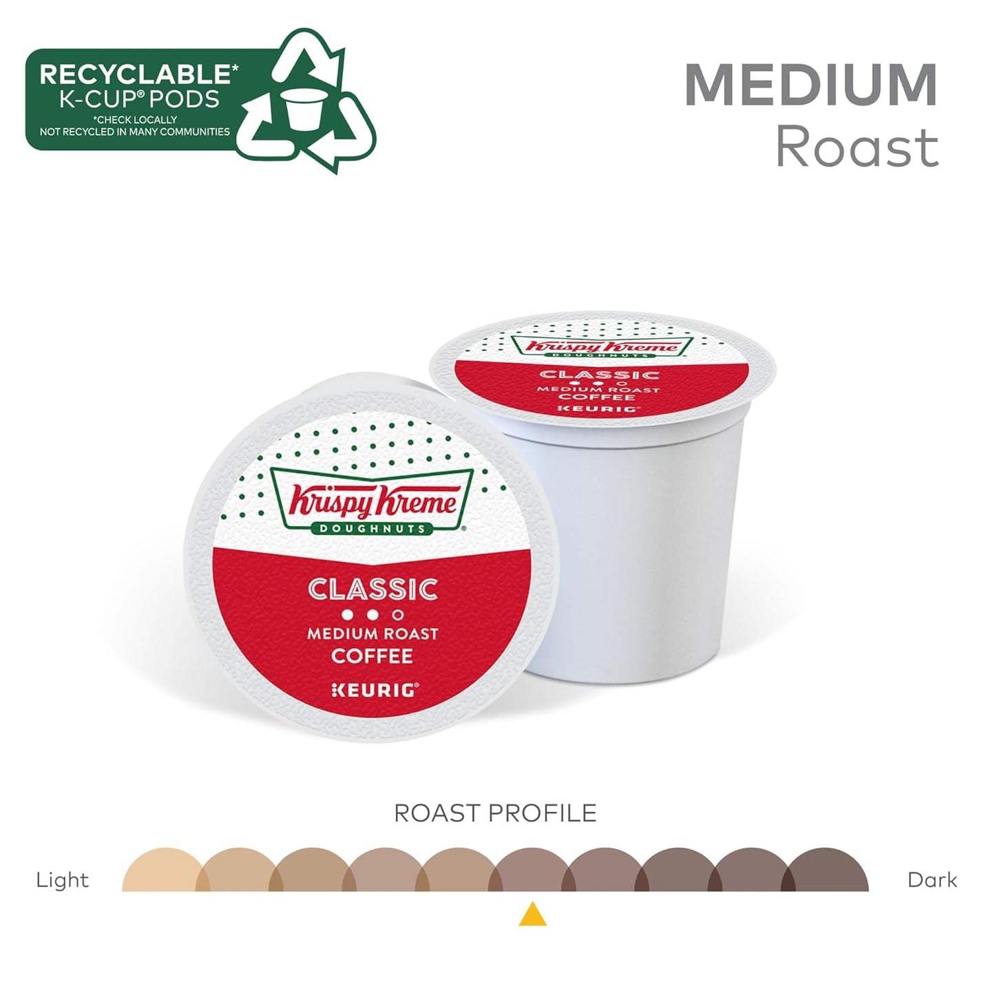 Krispy Kreme Classic Medium Roast Coffee K-Cup Pods 48 Count