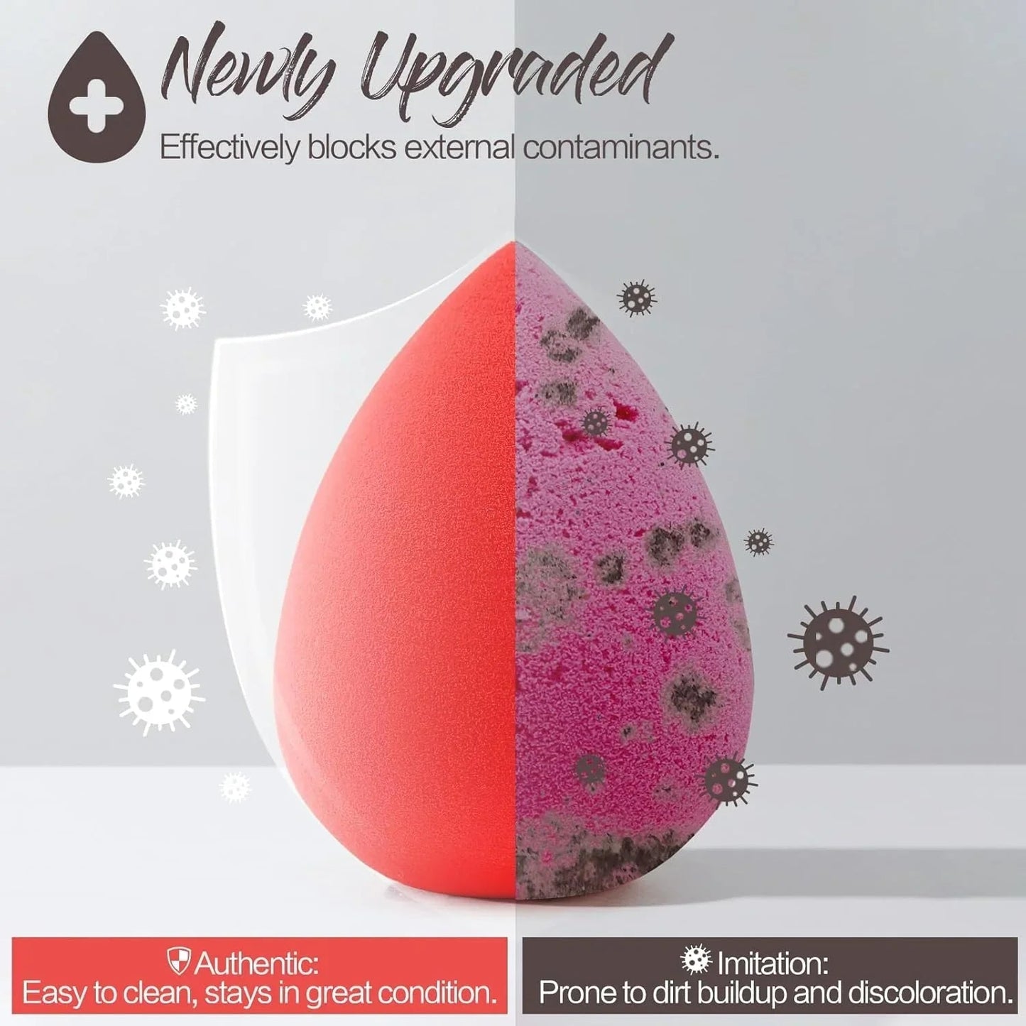 5 Pcs Latex-Free Makeup Sponge Set for Blending Foundation, Liquid, Cream & Powder