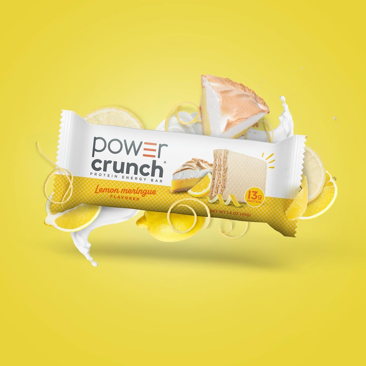Power Crunch Protein Energy Wafer Bars, Lemon Meringue, 1.4 Ounce, 12 Count