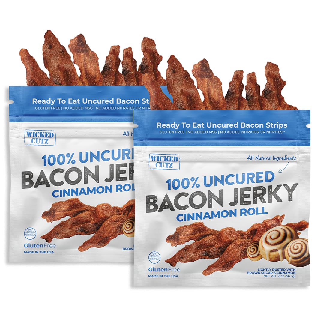 Bacon Jerky Variety Pack with 5 Flavors and Up to 24g Protein Per Bag