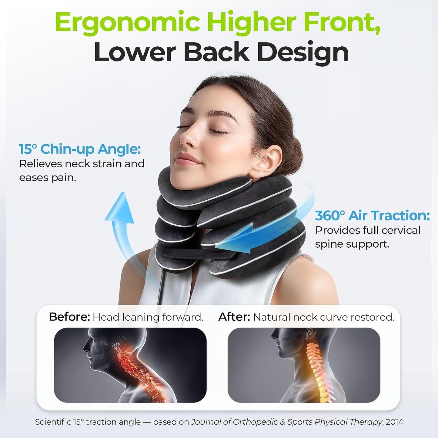 AUVON Inflatable Neck Stretcher for Cervical Traction in L Size