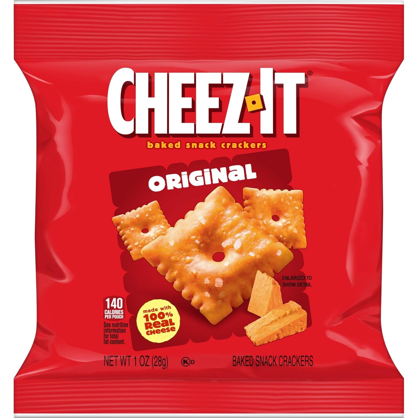 Cheez-It Original Baked Snack Crackers, 40 Individually Wrapped Packs
