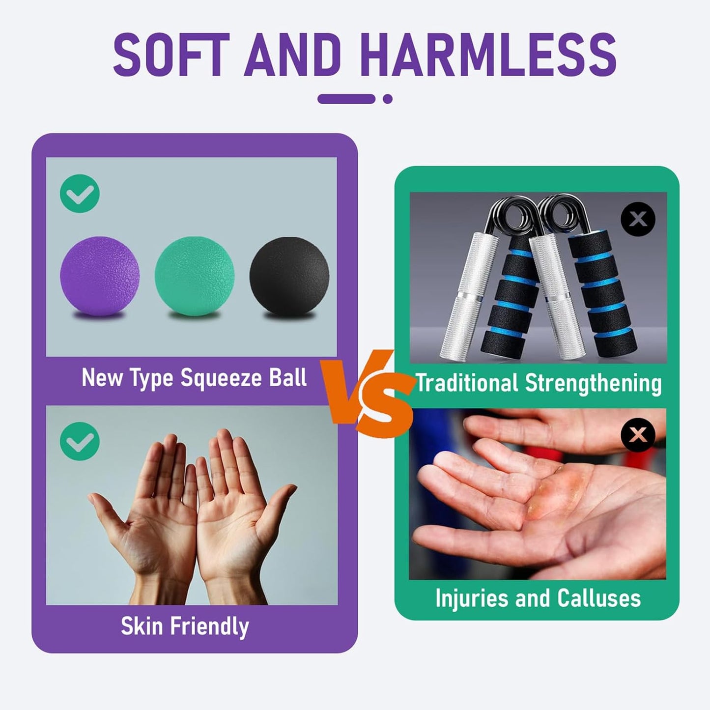 3-Pack Stress Balls for Adults - Hand Therapy, Finger Strengthening Exercises