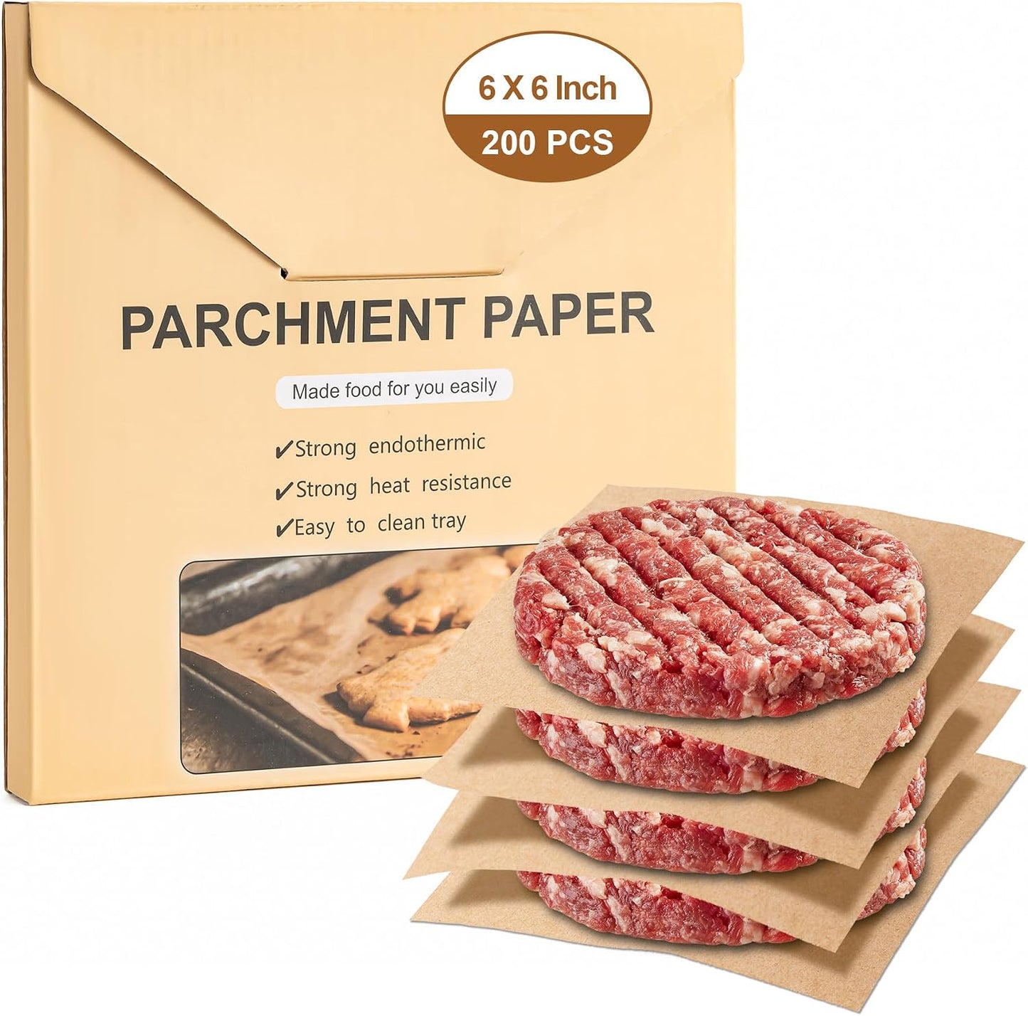 200Pcs Parchment Paper,12x16 In Non-Stick Precut Parchment Paper Sheets | Unbleached,Parchment For Baking Sheets,Fryer, Cooking,Oven,Perfect for Bread, Cakes, Barbecue