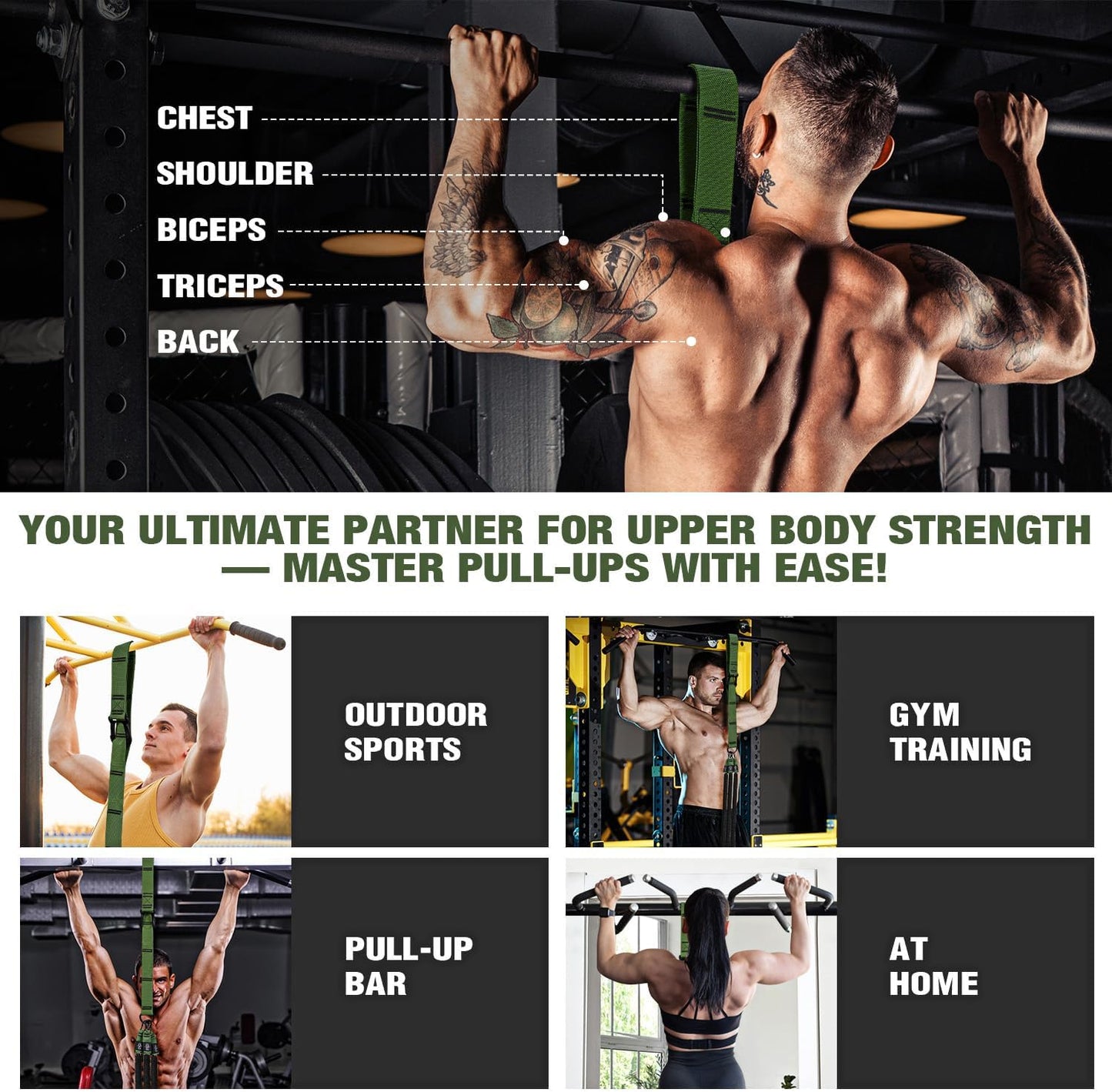 KUTIZE Pull Up Assistance Bands - Enhanced Strength Training, Muscle Building
