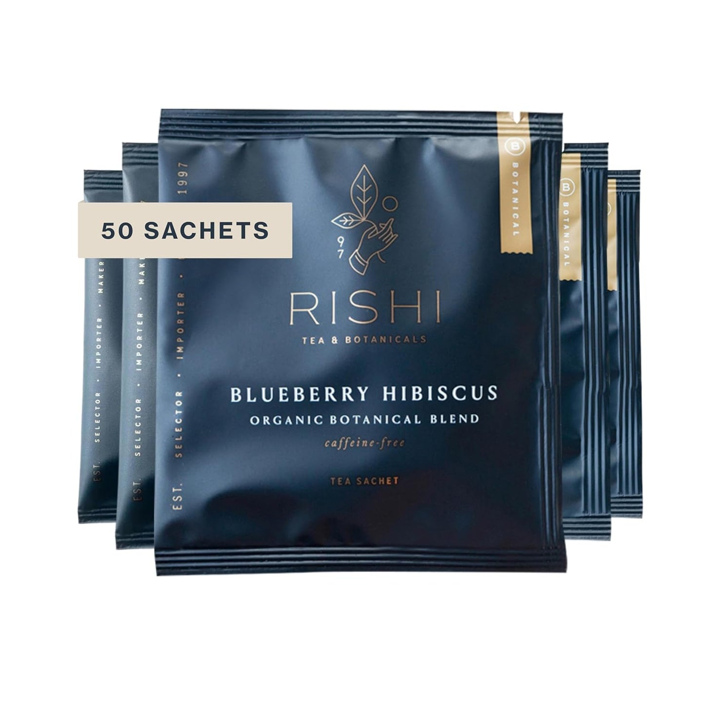 Rishi Tea Blueberry Hibiscus Herbal Tea - Organic Sachet Bags