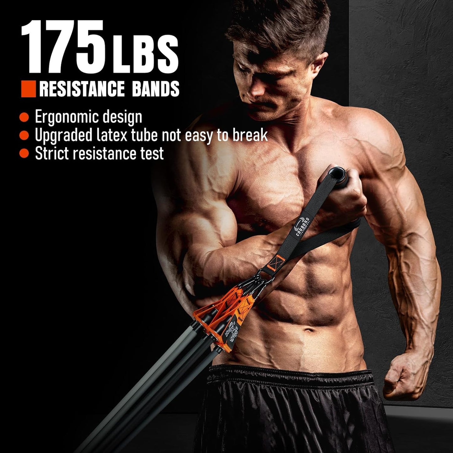Resistance Bands with Handles, 175lb Exercise Bands for Fitness