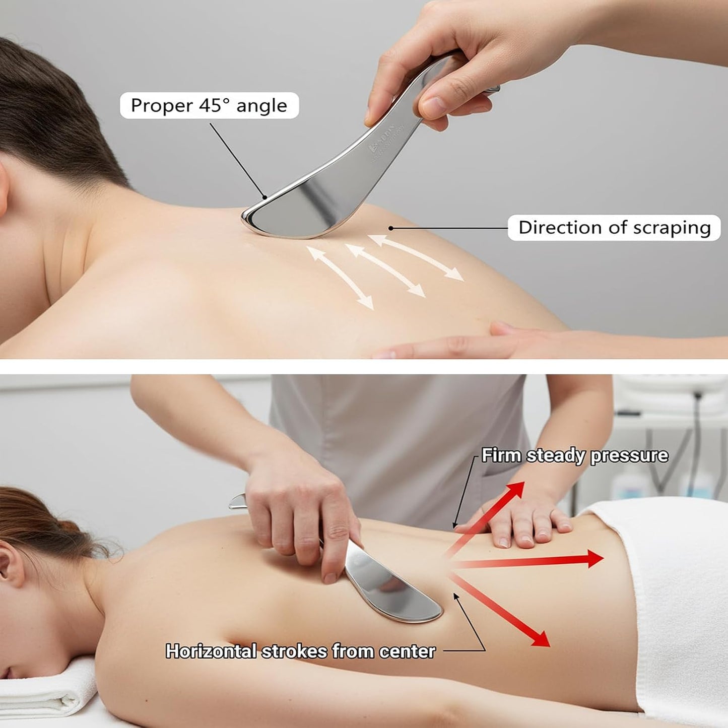 BYYDDIY Stainless Steel Gua Sha Muscle Scraper Tool for Physical Therapy