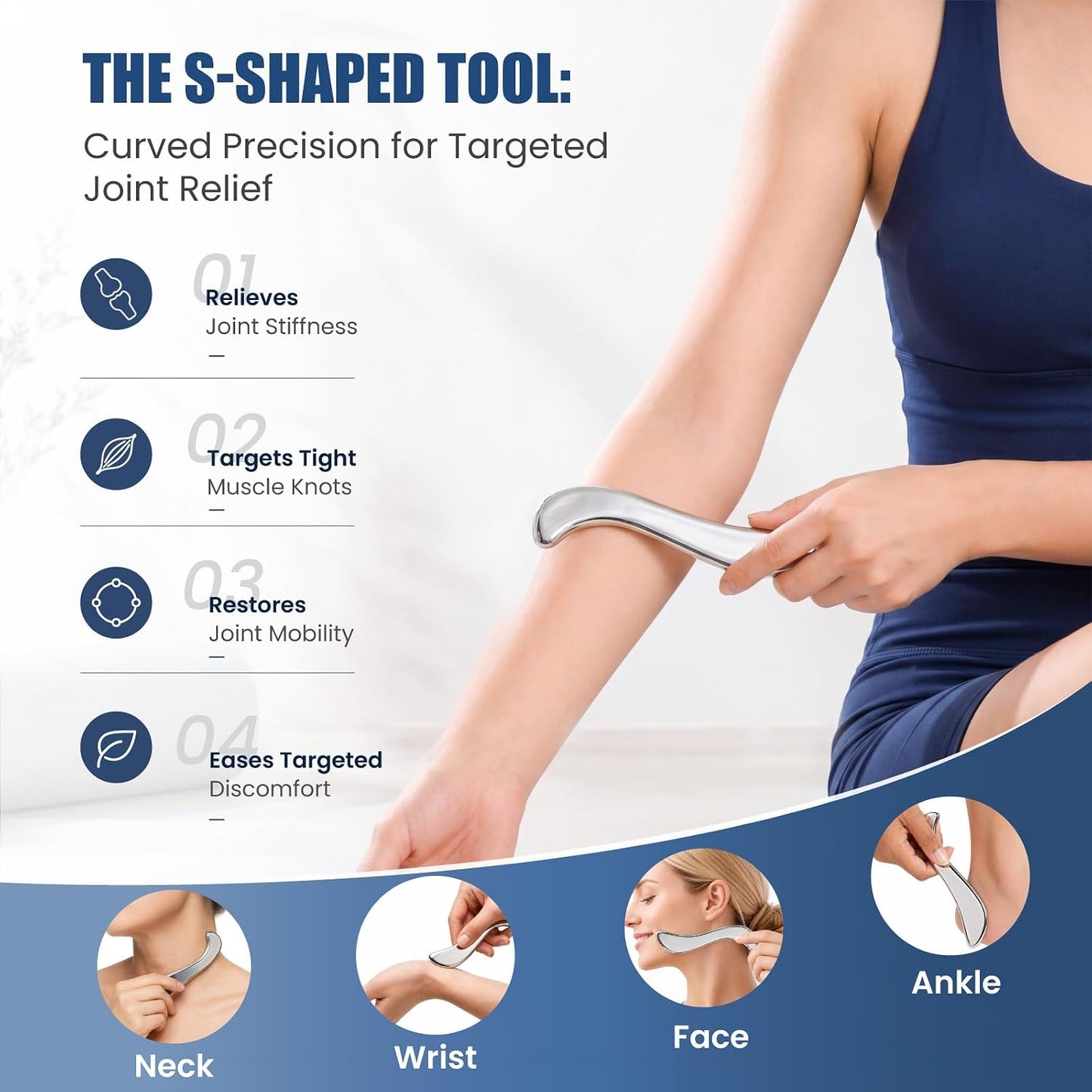 Stainless Steel Muscle Scraper Tool for Physical Therapy and Myofascial Release