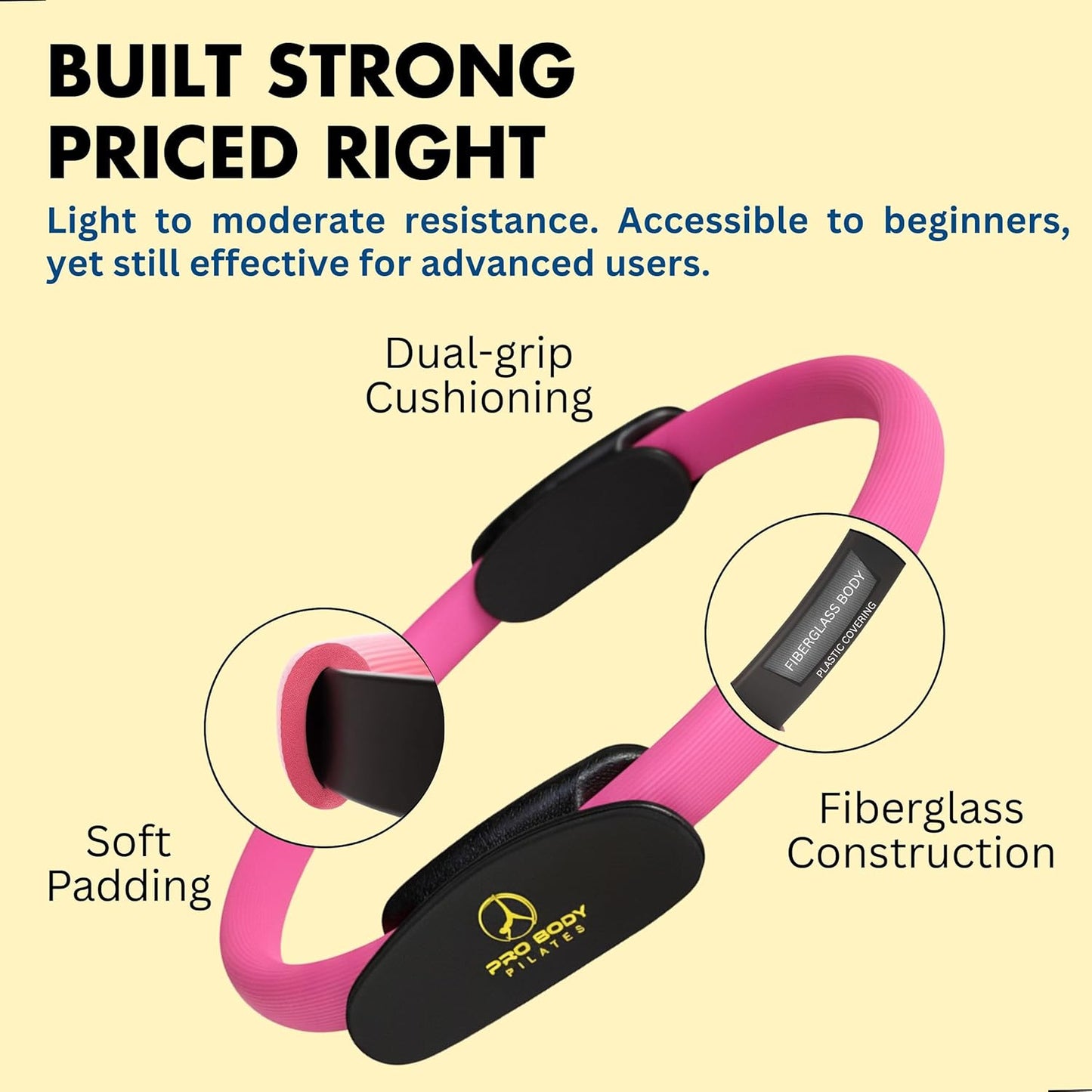 ProBody 14-Inch Pilates Ring for Toning Thighs, Arms & Core