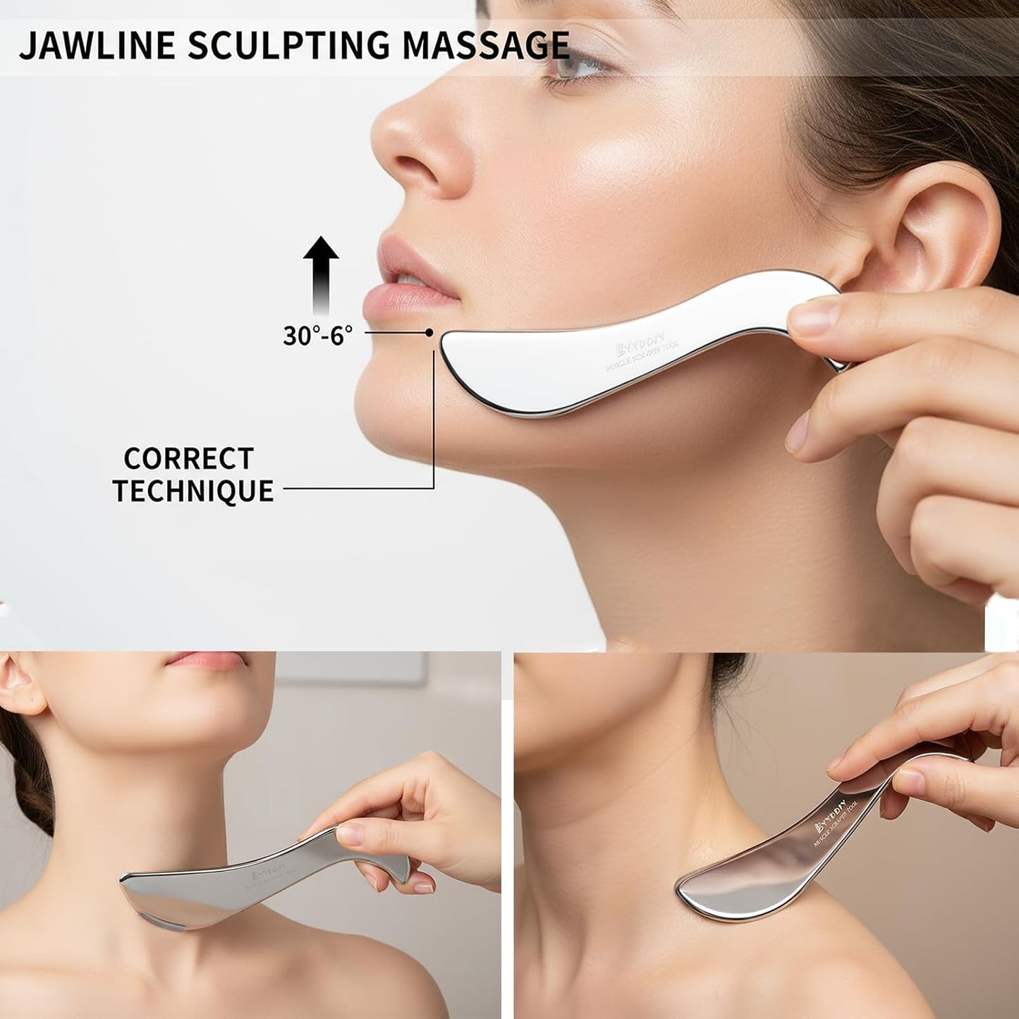 BYYDDIY Stainless Steel Gua Sha Muscle Scraper Tool for Physical Therapy