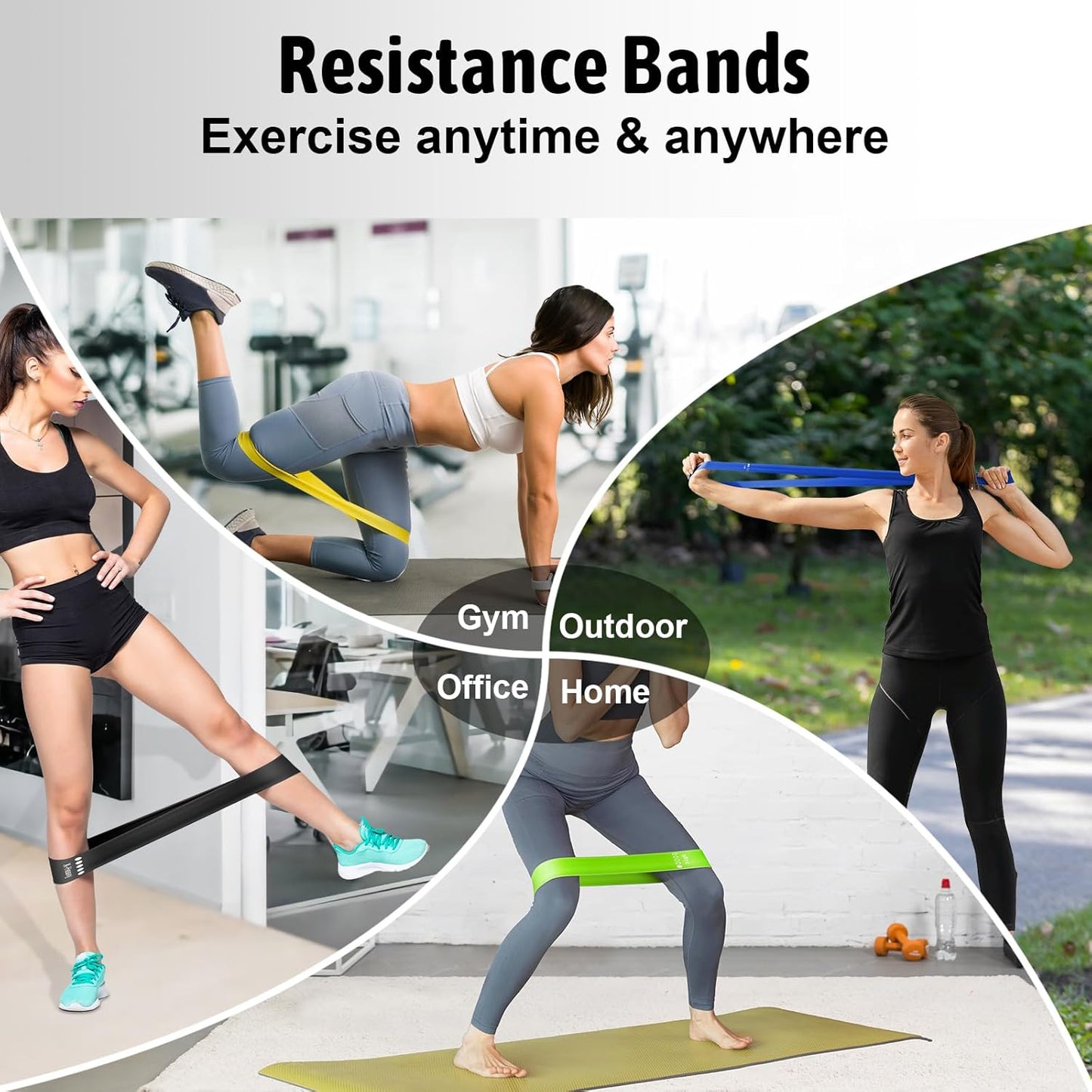 Resistance Bands Set with 5 Levels, Multi-Colored for Fitness