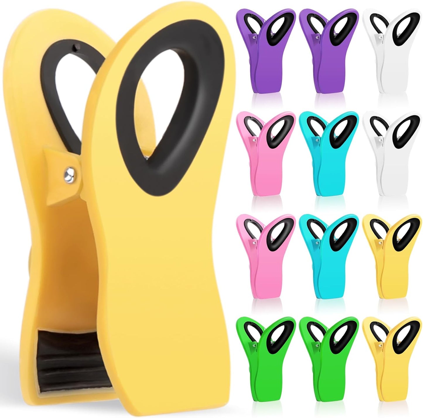 JETMORE 12 Pack Chip Clips Bag Clips, Magnetic Bag Clip for Food Storage | Heavy duty, plastic food clip for chips, snack, kitchen, refrigerator, garden, sewing, fabric, clothes pins
