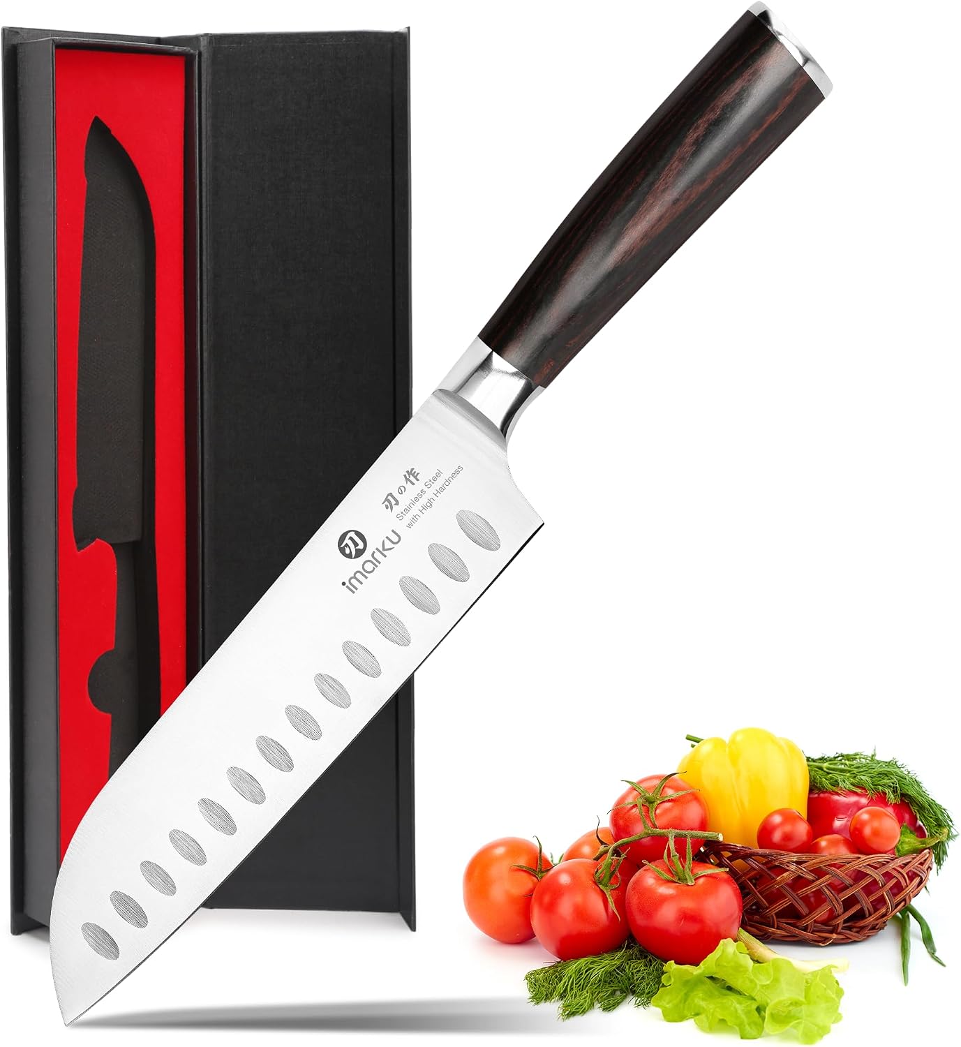 imarku Santoku Knife 7 Inch with Sharp Japanese High Carbon Stainless Steel | Ultra Sharp Chef Knife, Kitchen Gadgets 2026, Apartment Essentials with This Kitchen Knife, Unique Gifts for Women Men
