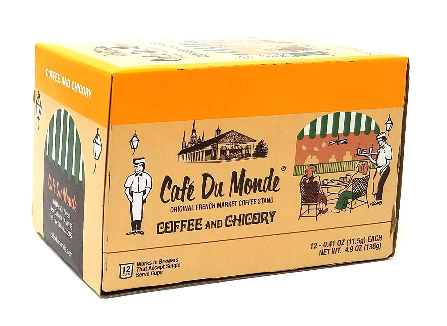Cafe Du Monde Coffee and Chicory Single-Serve Cup Pods for Keurig Brewers, 12 Count