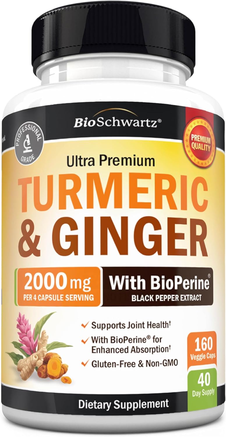 Turmeric Curcumin with Black Pepper Extract 1500mg - High Absorption Ultra Potent Turmeric Supplement with 95% Curcuminoids and BioPerine - Non GMO Tumeric Capsules for Joint Support - 90 Capsules