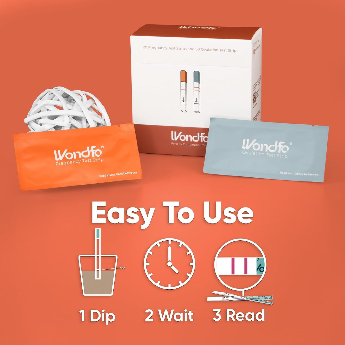 Wondfo 50 Ovulation and 20 Pregnancy Test Strips Kit