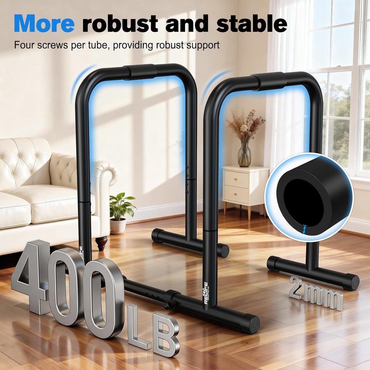 RELIFE Dip Station - Heavy Duty Dip Stands for Fitness Workouts