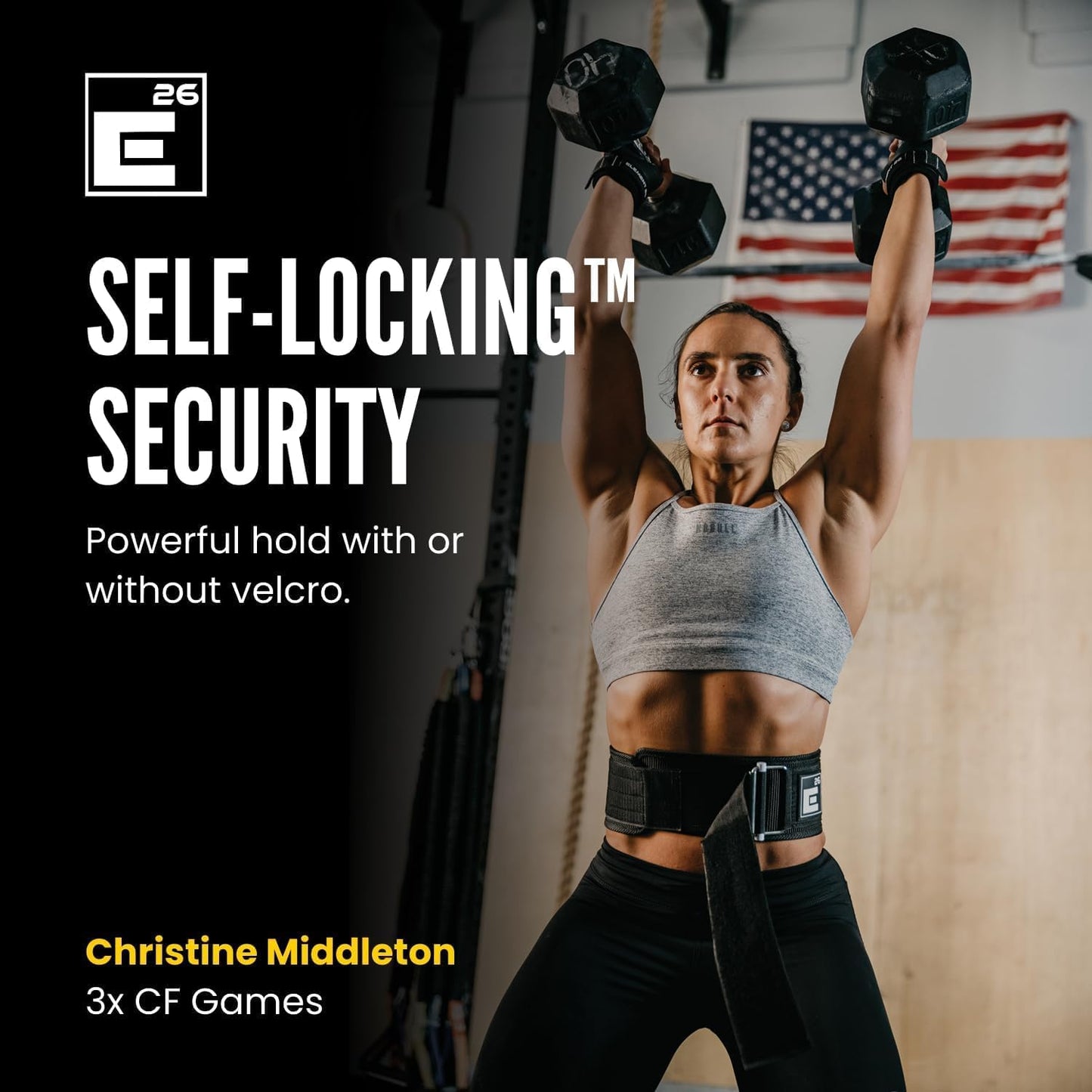 Element 26 Self-Locking Weight Lifting Belt - Premium Weightlifting Support for Functional Fitness