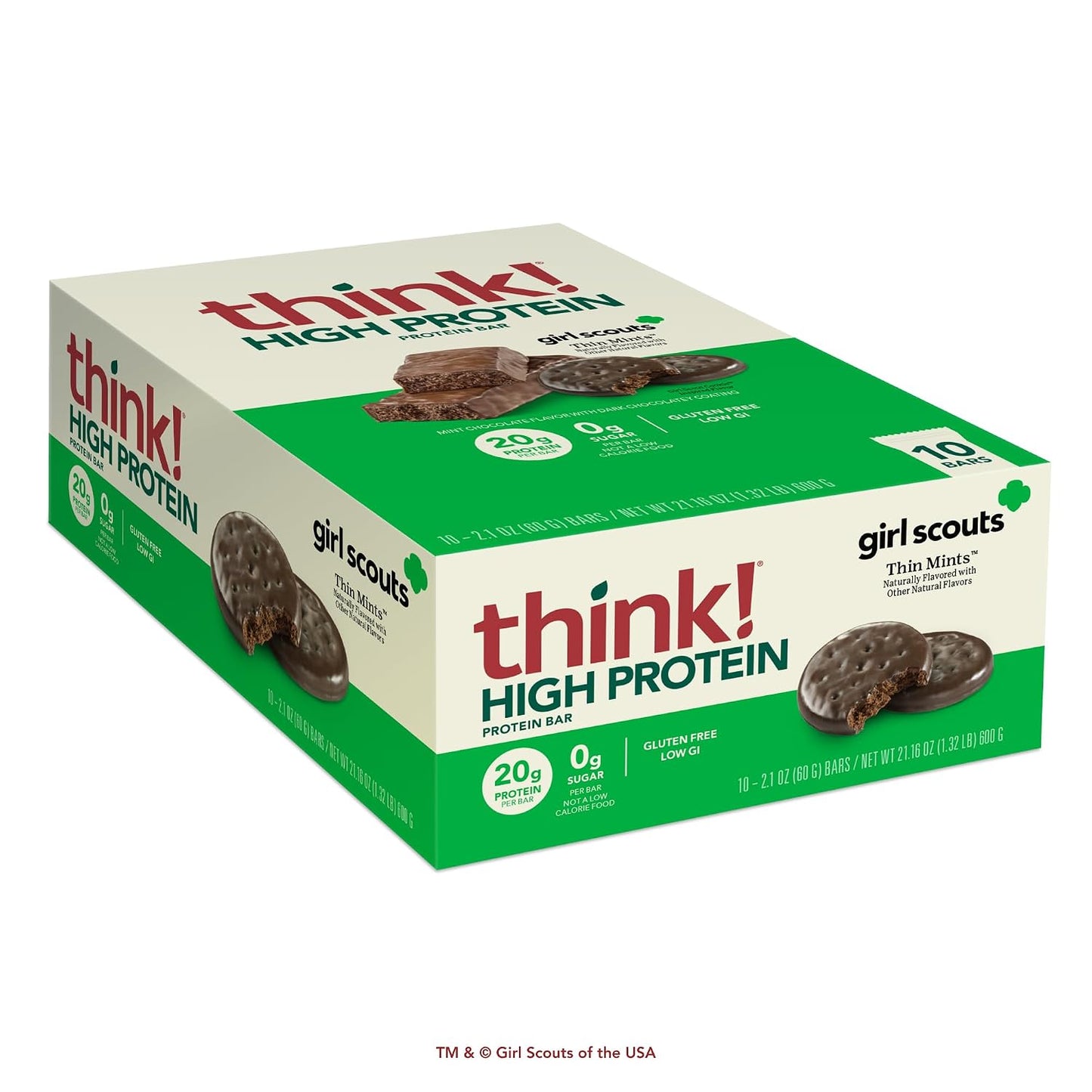Think! Protein Bars, High Protein Snacks, Gluten Free, Kosher Friendly, 10 Count