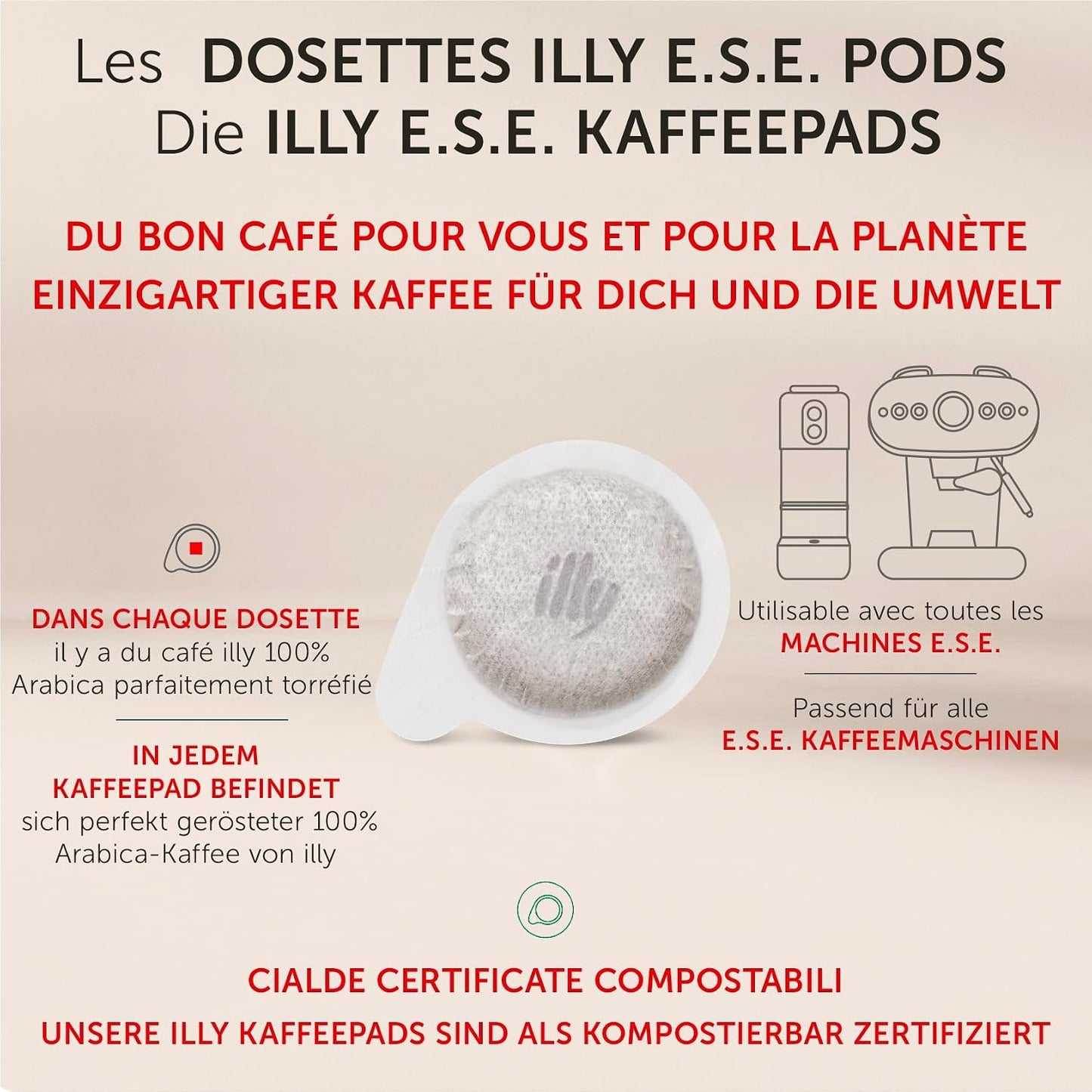 illy E.S.E. Coffee Pods - Single-Serve - Classico Medium Roast - 18 Count