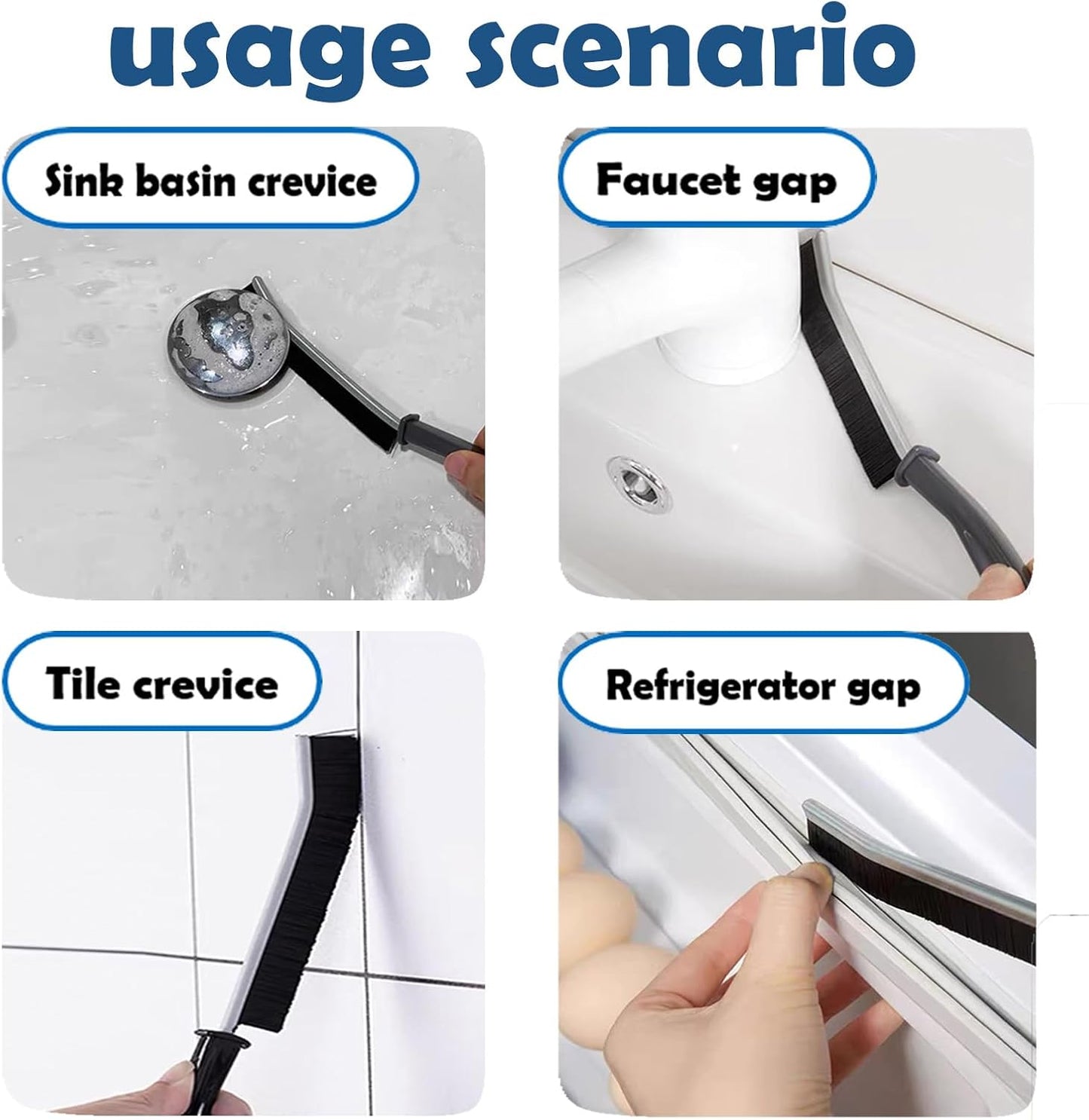 Betanull Grout Brush, Crevice Cleaning Brush Set, Stiff Bristle Scrub Brush | Ideal for bathroom cleaning supplies, tile, shower corners and small spaces. Nylon brushes for cleaning grout effectively