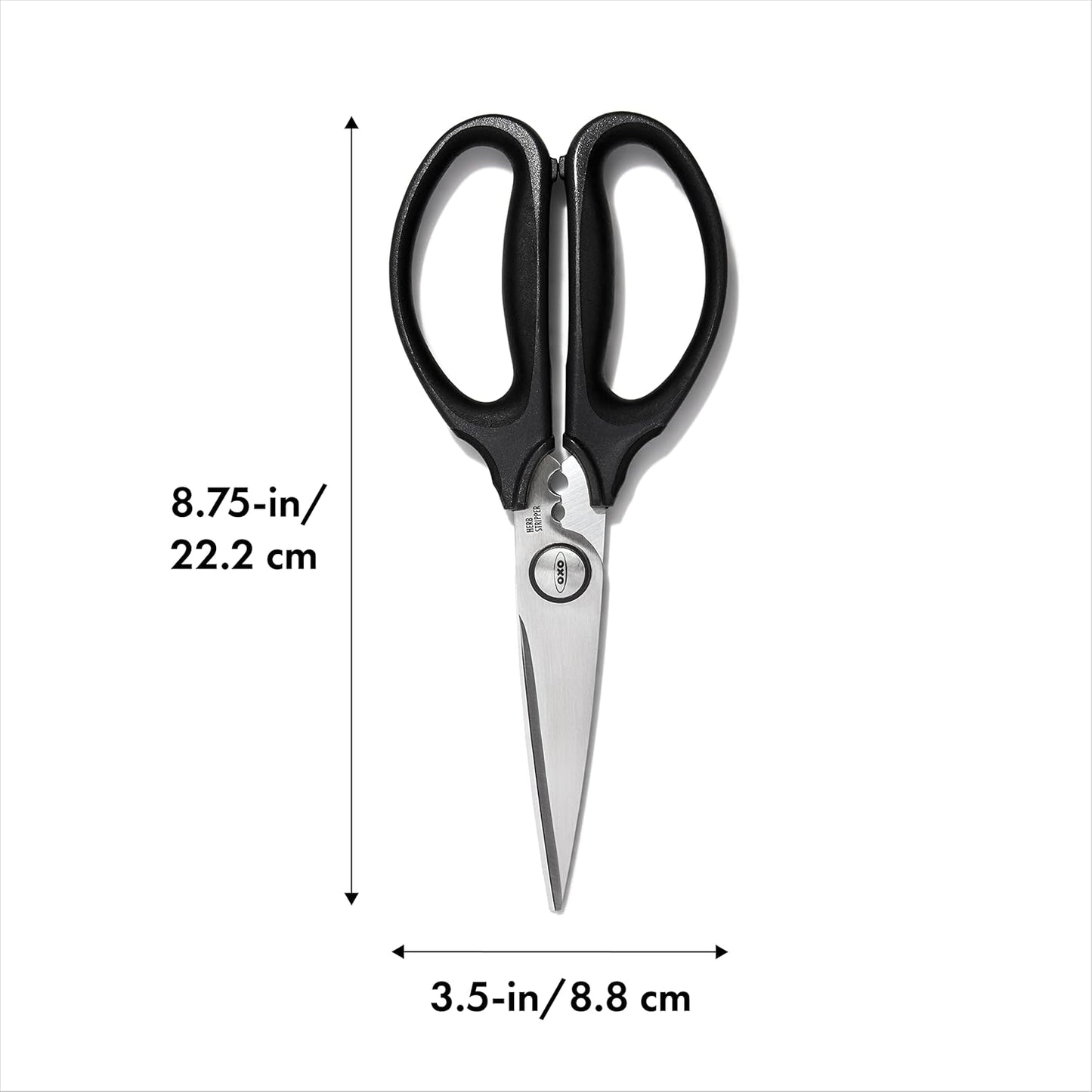 OXO Good Grips Multi-Purpose Kitchen and Herbs Scissors | Stainless design slices through cardboard, twine, meat, vegetables and more