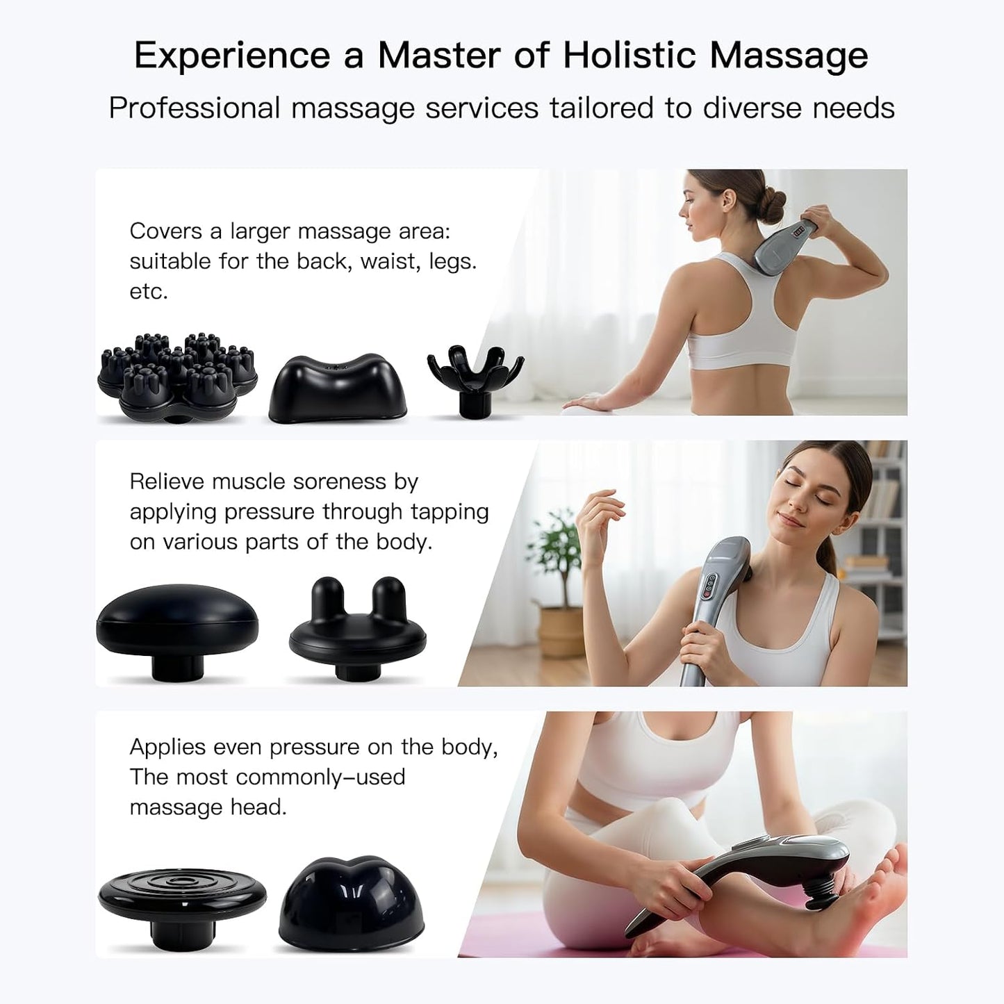 MEGAWISE Cordless Deep Tissue Percussion Massage Gun - Back, Neck, Shoulders