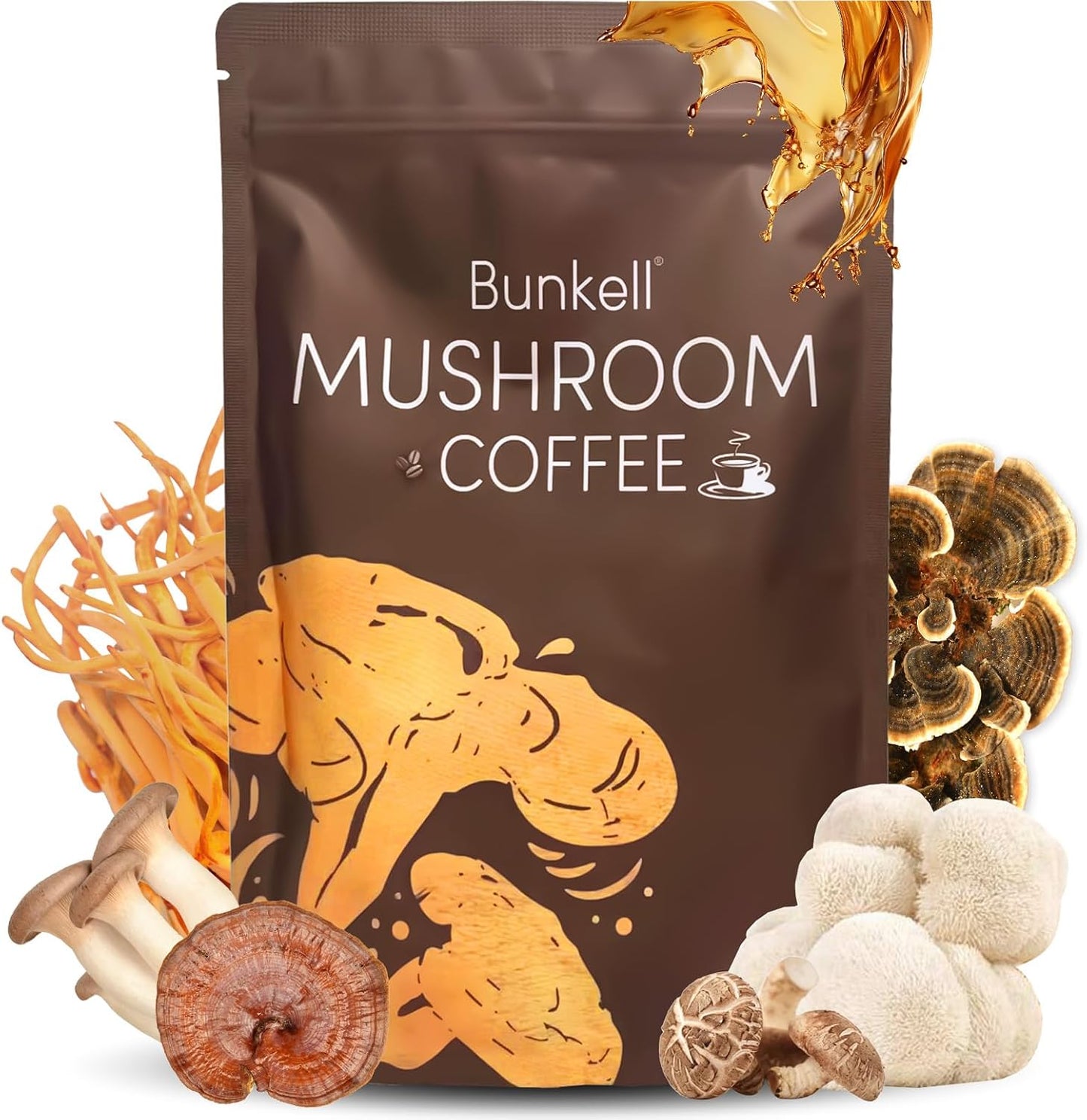 Mushroom Coffee Blend with 6 Adaptogenic Mushrooms for Energy and Immune Support