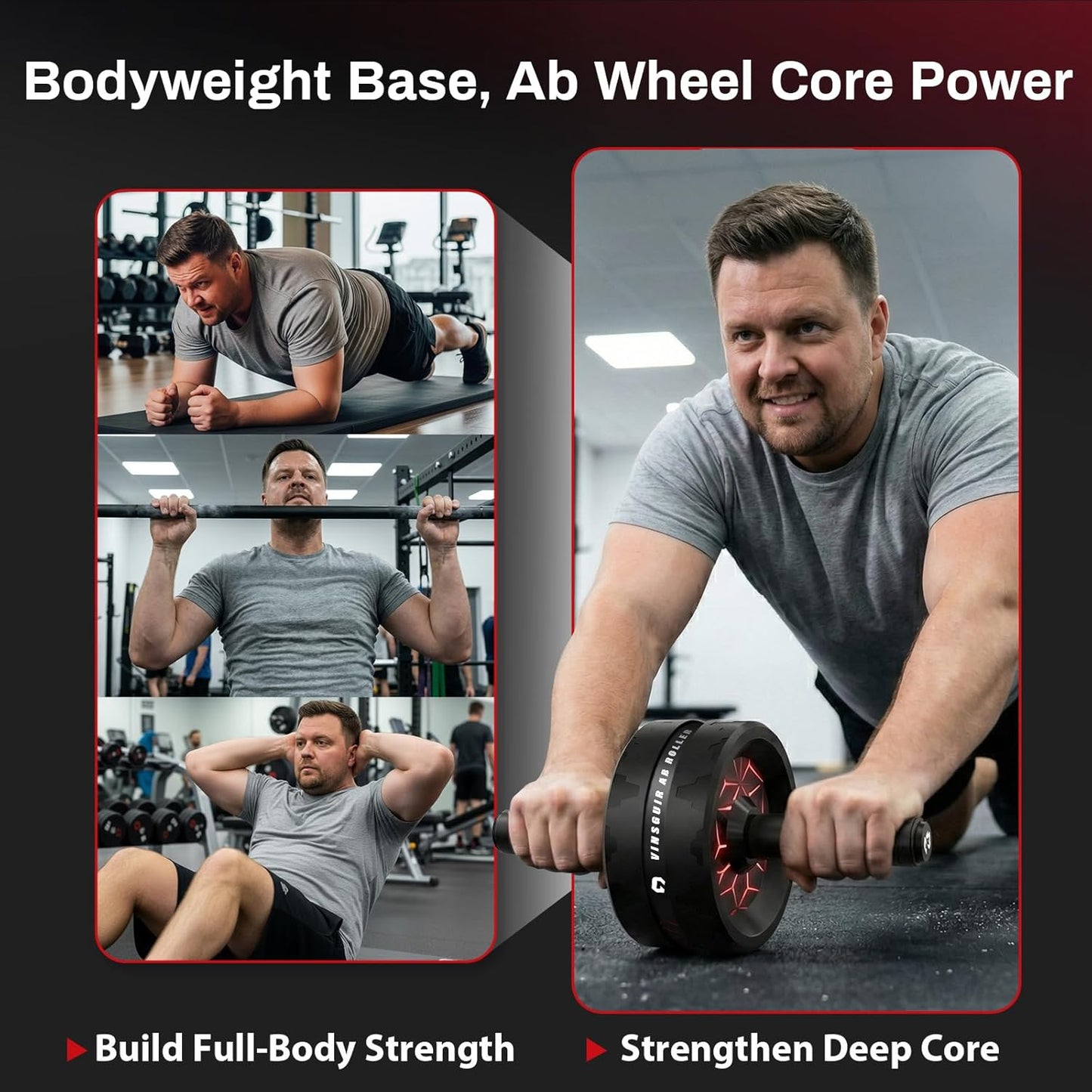 VINSGUIR Ab Roller Wheel with Knee Pad for Full-Body Strength Training