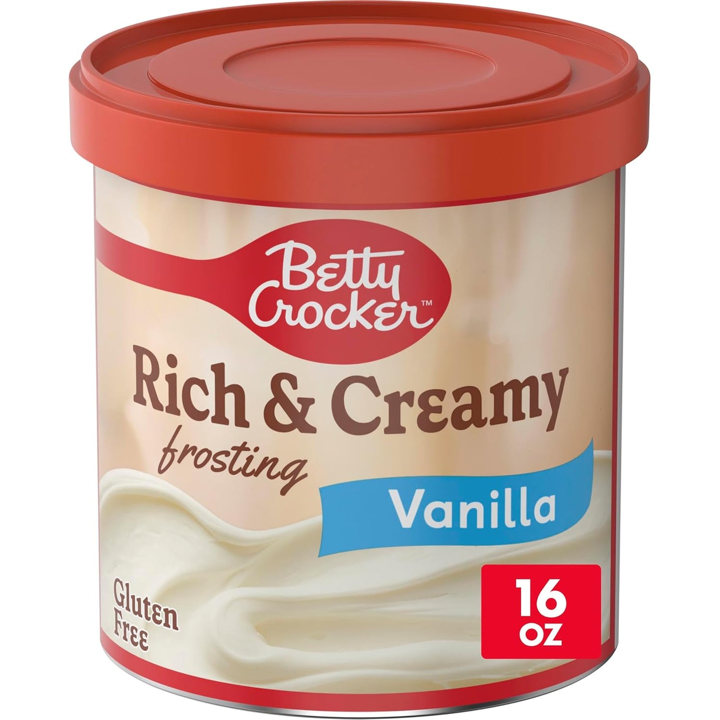 Betty Crocker Gluten-Free Vanilla Frosting, 16 oz, Artificially Flavored, Rich and Creamy