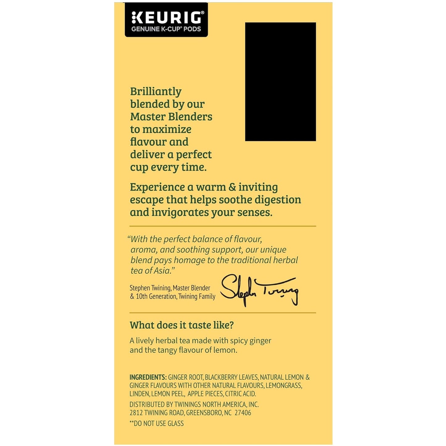Twinings Lemon and Ginger Herbal Tea K-Cup Pods for Keurig, 24 Count