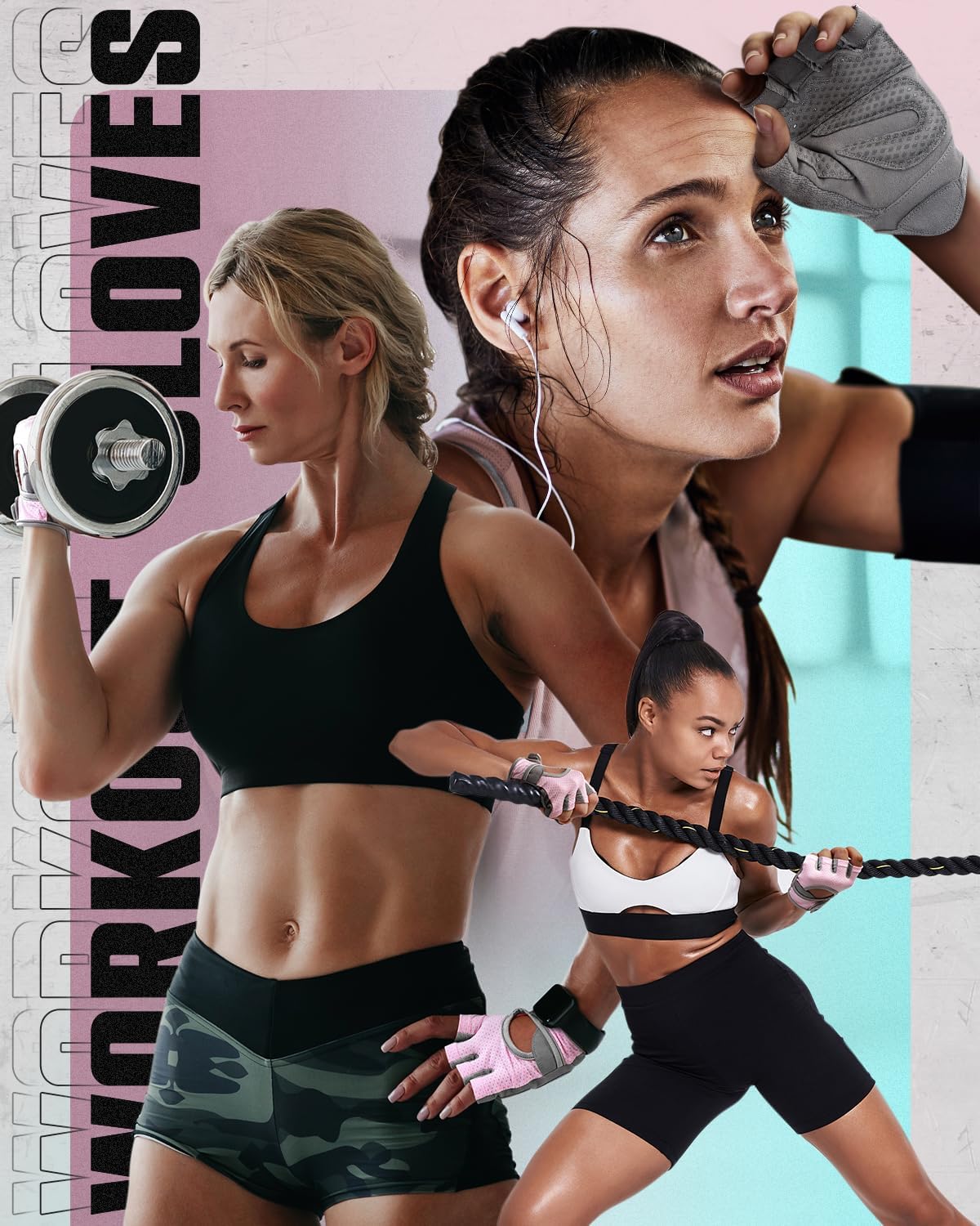 VINSGUIR Workout Gloves for Women & Men, Breathable, Grip Pads