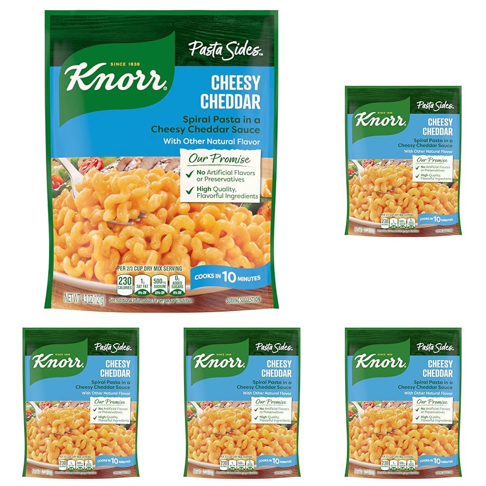 Knorr Cheesy Cheddar Rotini Pasta Sides - Quick 10-Minute Side Dish
