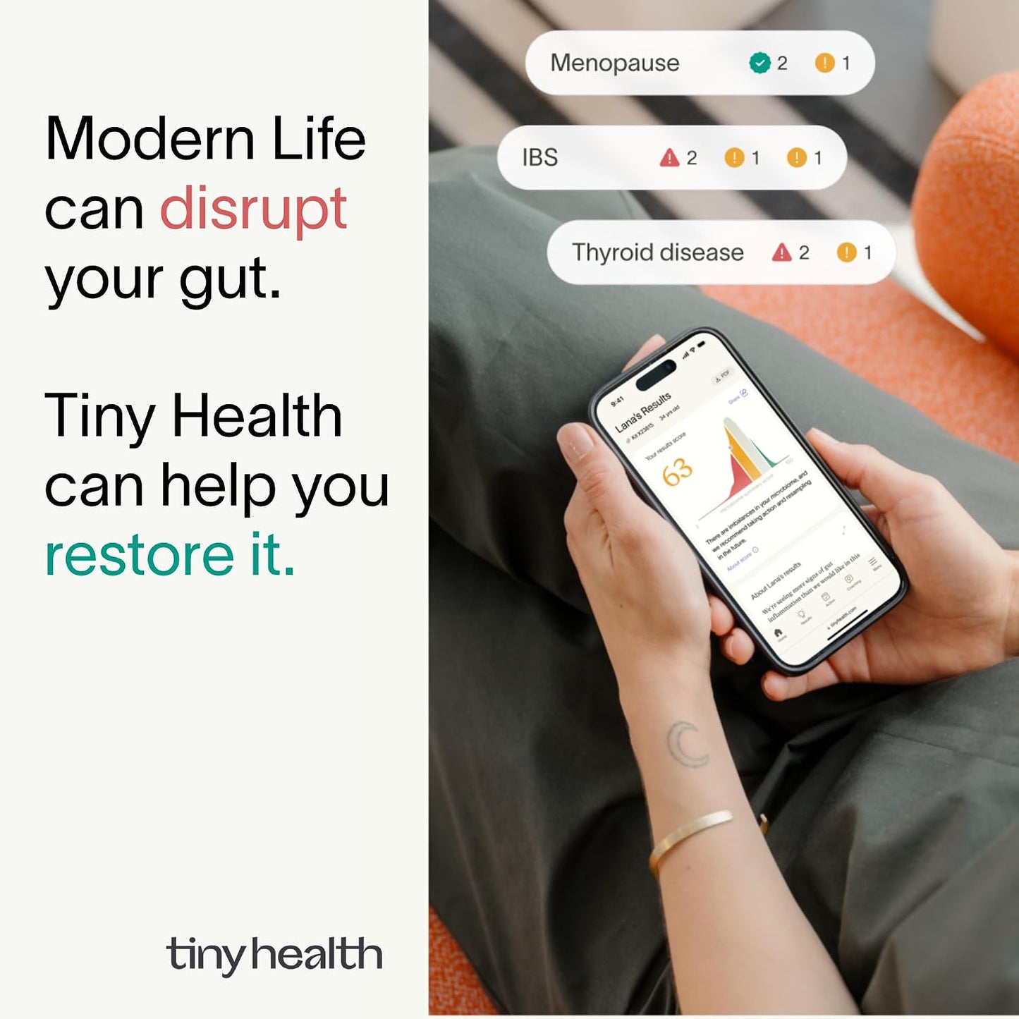 Tiny Health Gut Health Test Kit for Adults, Fast and Mess-Free Home Test