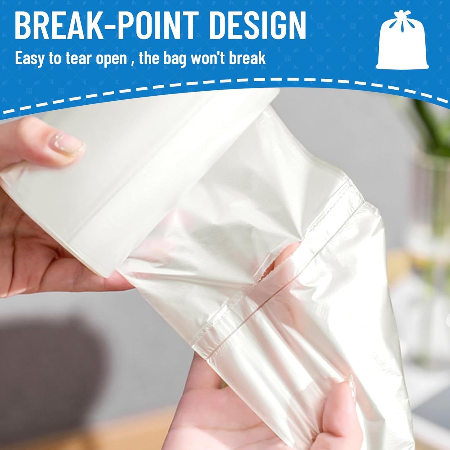 LainNeala Small Trash Bags 4 Gallon, 100 Count Small Garbage Bag Bathroom White Mini Trash Bag Trash Can Liners Unscented Small Garbage Bags for Bathroom Can