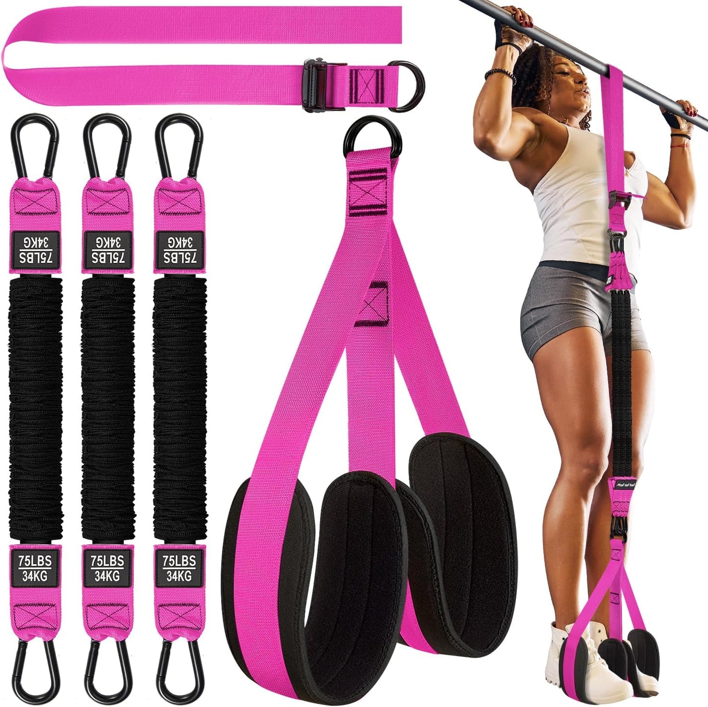 HPYGN Two Feet Pull Up Assistance Bands, Heavy Duty Resistance Bands for Pull Up Bar