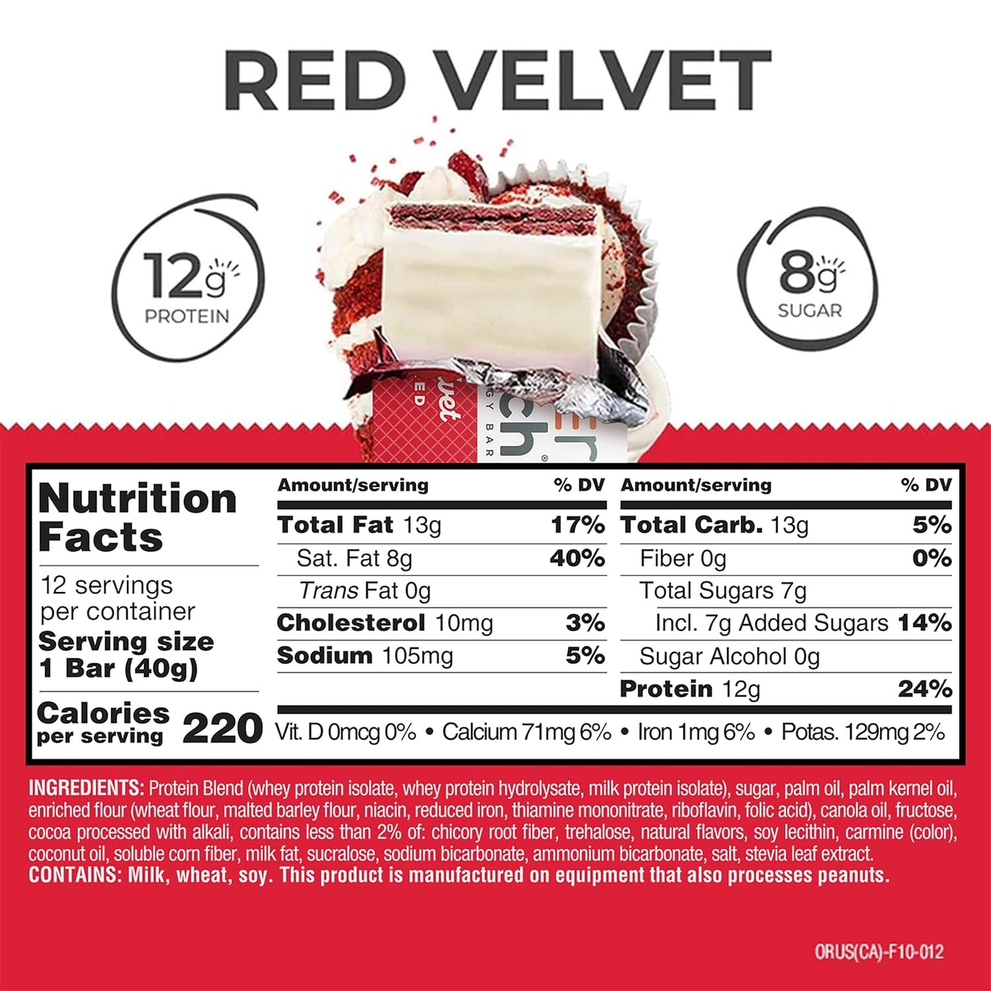 Power Crunch Protein Energy Wafer Bars, Red Velvet, 12 Count