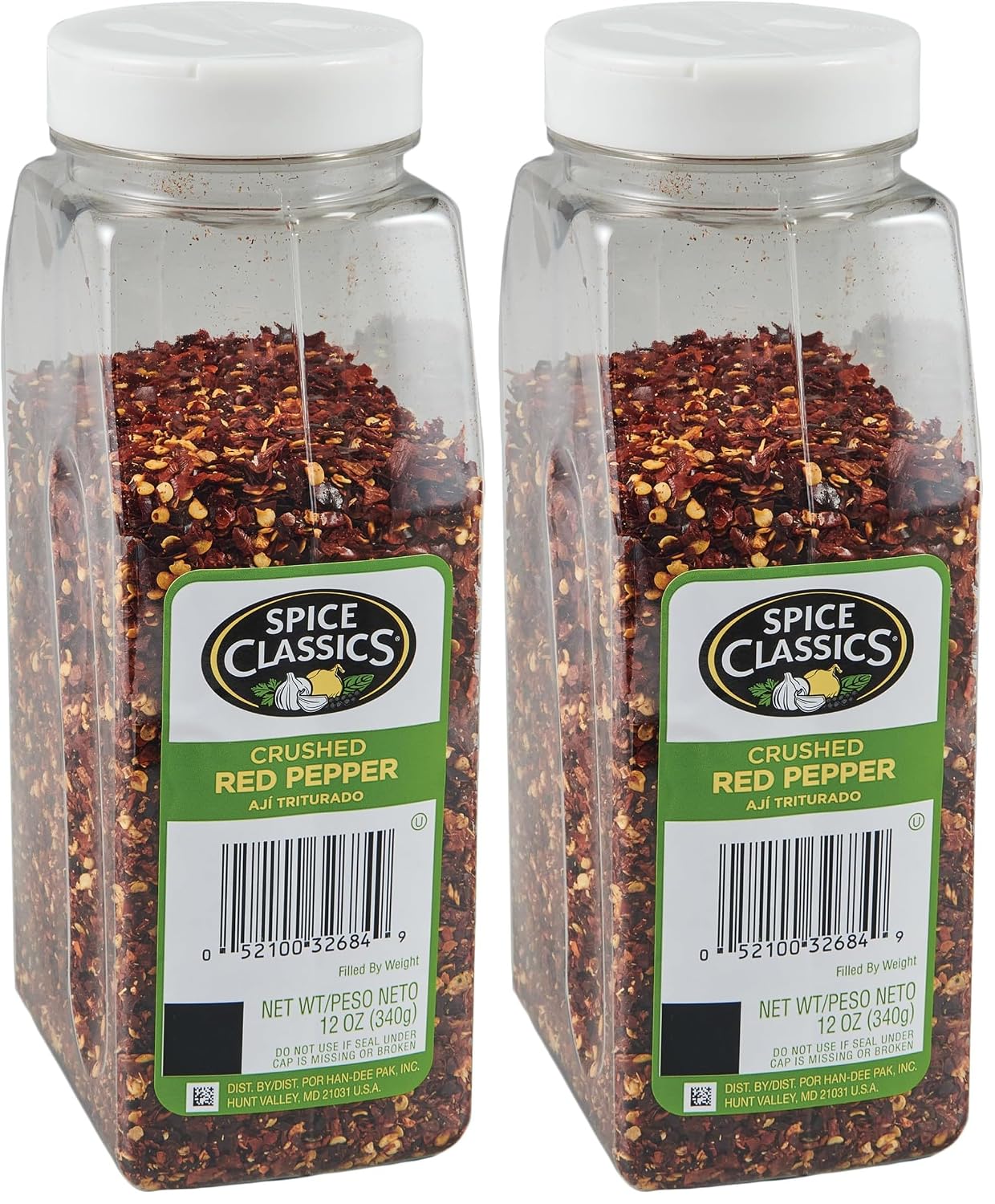 Spice Classics Crushed Red Pepper, 12 oz - Dried and Crushed Red Chili Pepper Flakes for Pizza, Chowder, Seafood, Pasta
